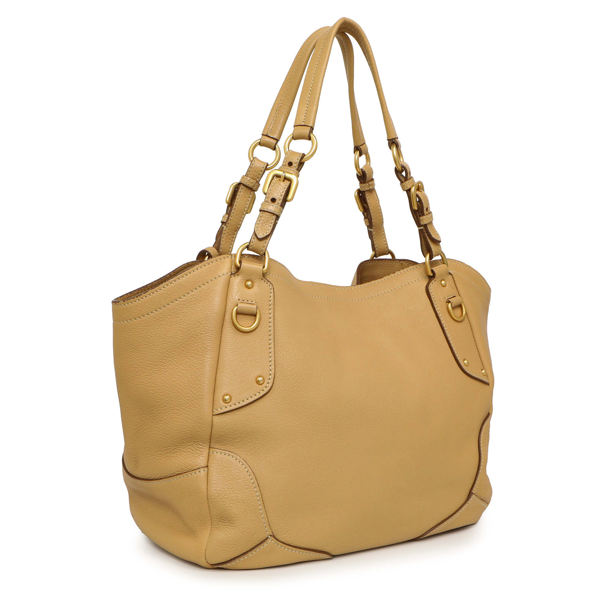 Prada Beige Vitello Daino Shoulder Bag Handbags Prada