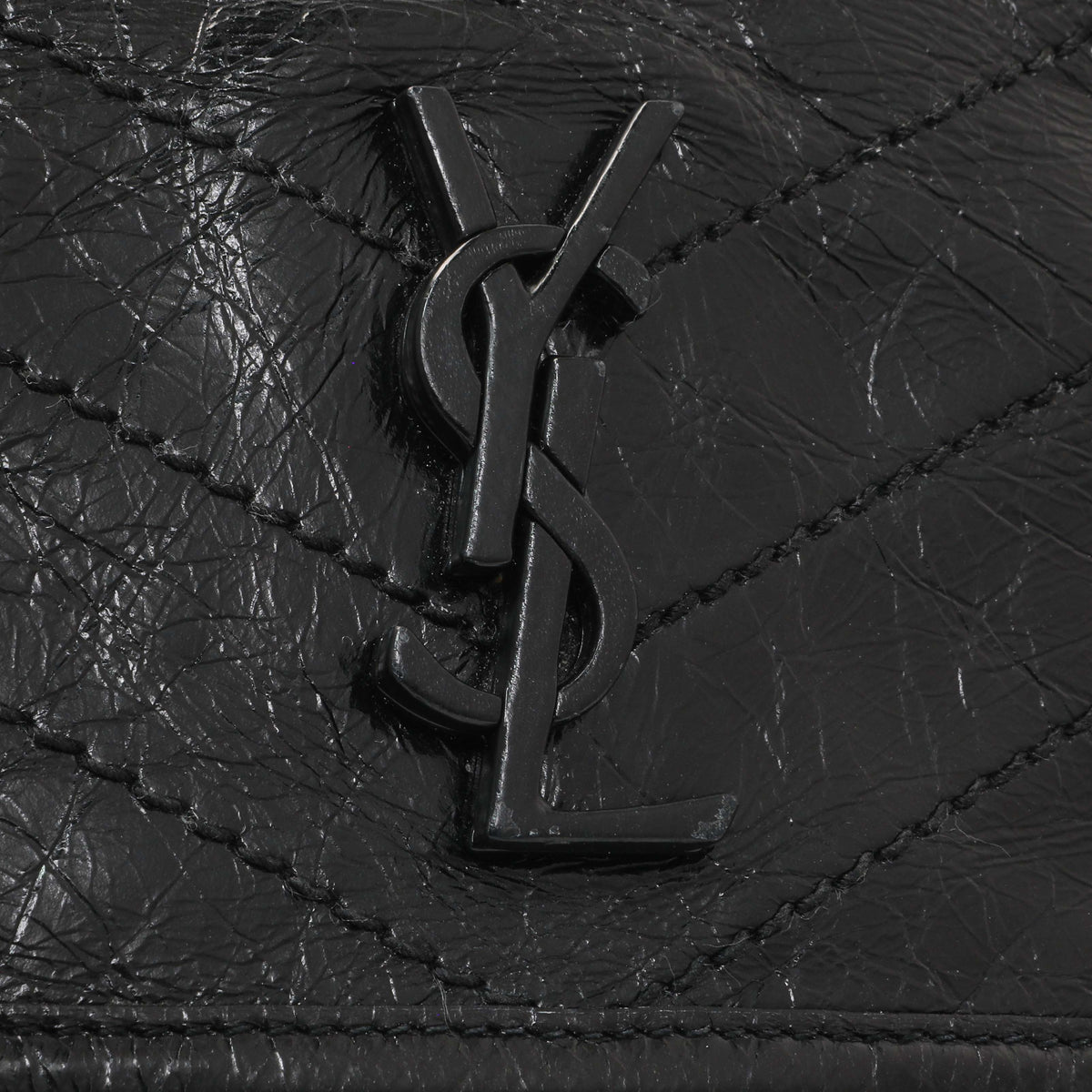 Saint Laurent Crinkled Calfskin Matelasse Monogram Baby Niki Chain Satchel Handbags Saint Laurent