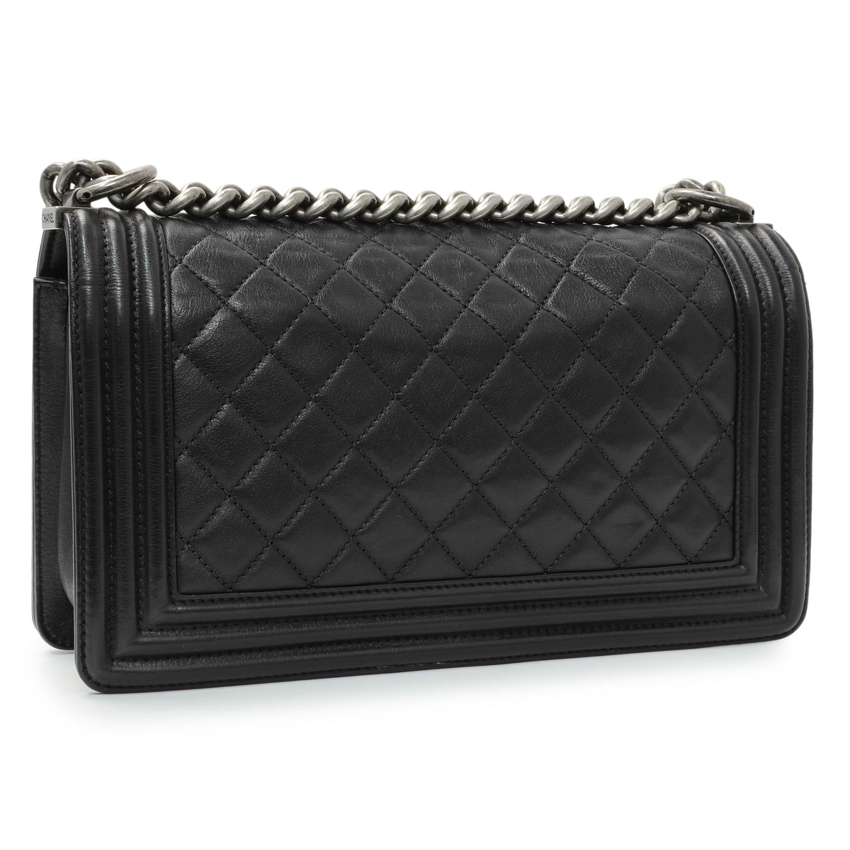 Chanel Black Quilted Calfskin Medium Boy Flap Handbags Chanel