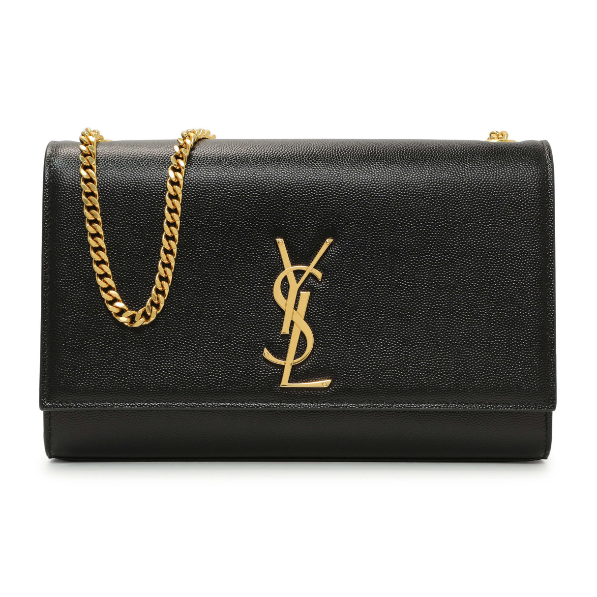 Saint Laurent Black Grain De Poudre Medium Monogram Kate Satchel Handbags Saint Laurent