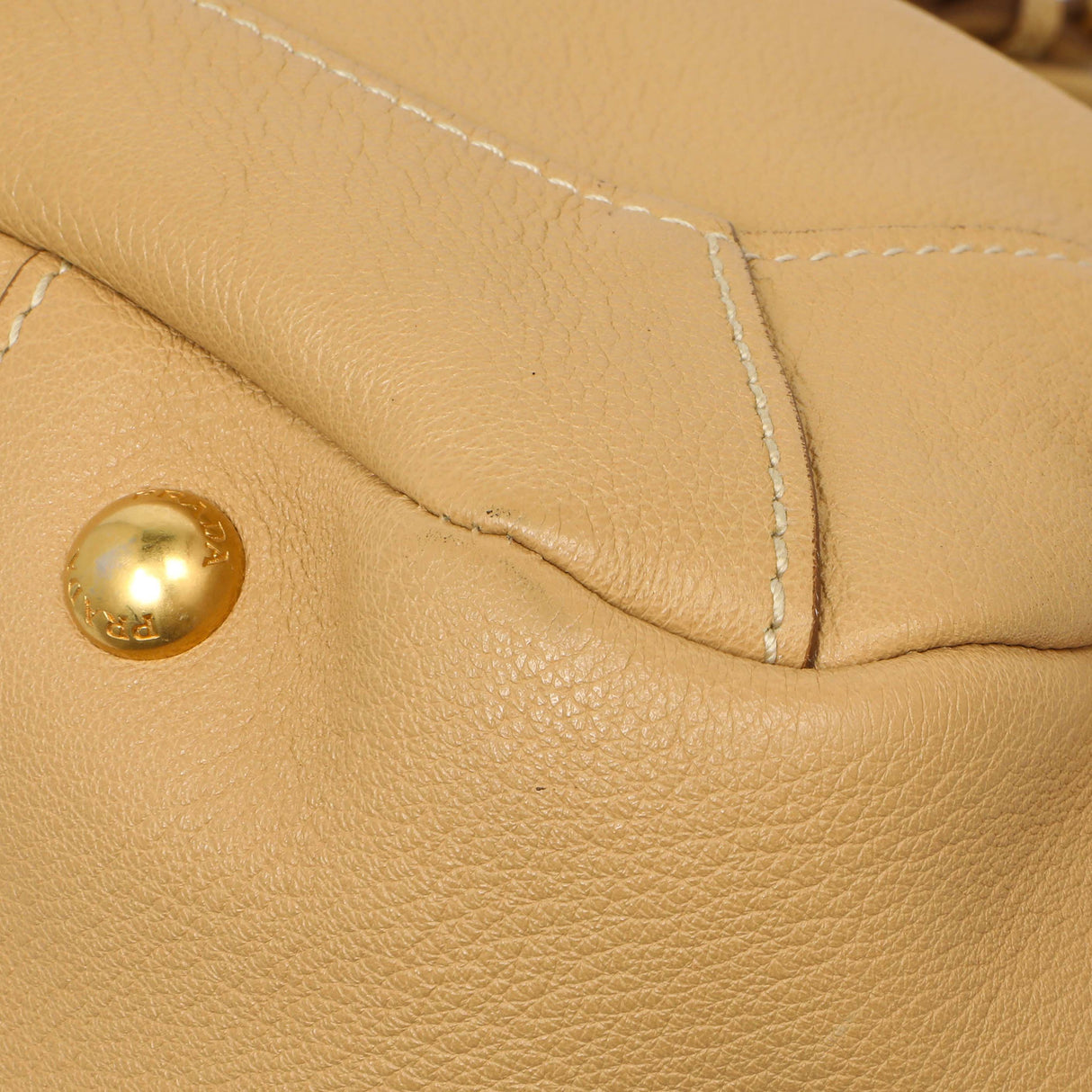 Prada Beige Vitello Daino Shoulder Bag Handbags Prada