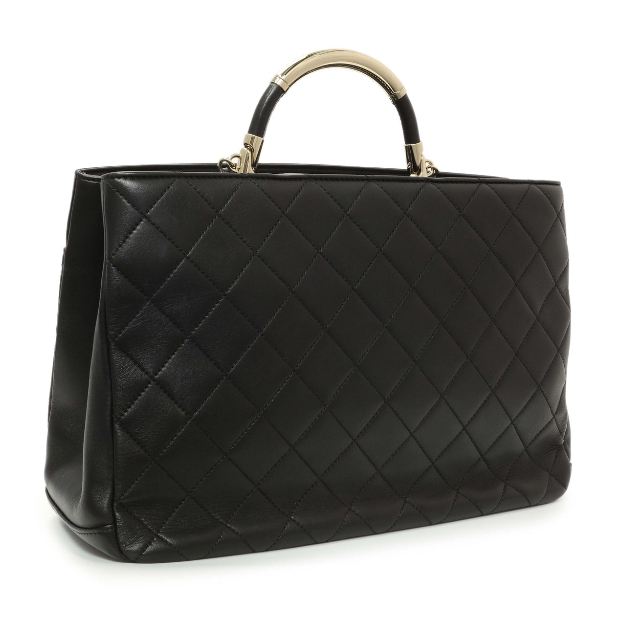 Chanel Black Quilted Lambskin Large Carry Chic Shopping Tote Handbags Chanel