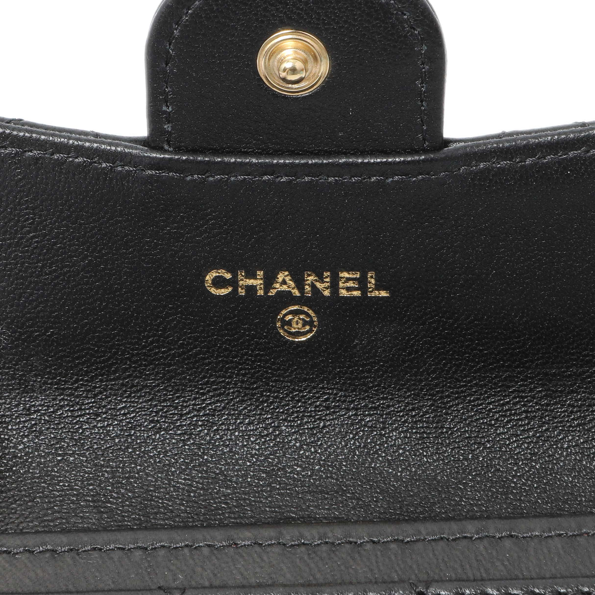 Chanel Black Lambskin Quilted Flap Card Holder Wallet