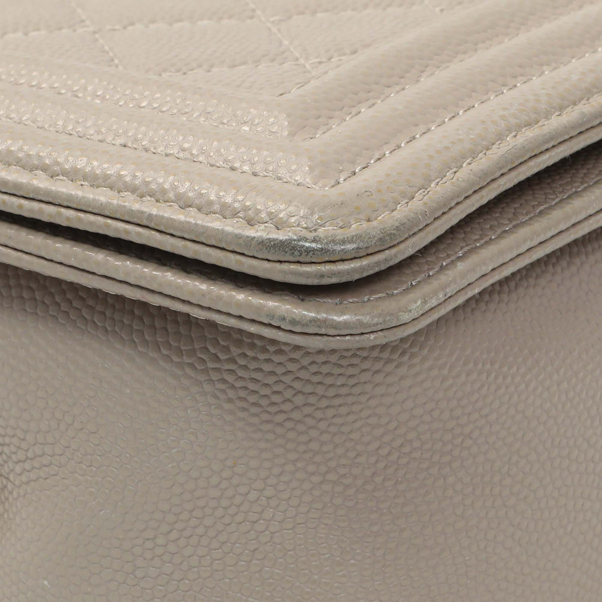 Chanel Grey Caviar Medium Boy Flap