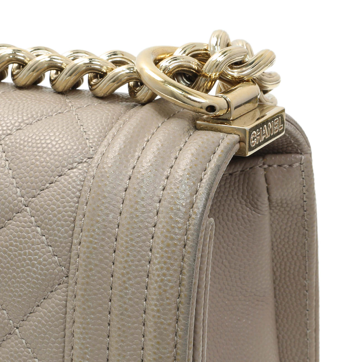 Chanel Grey Caviar Medium Boy Flap