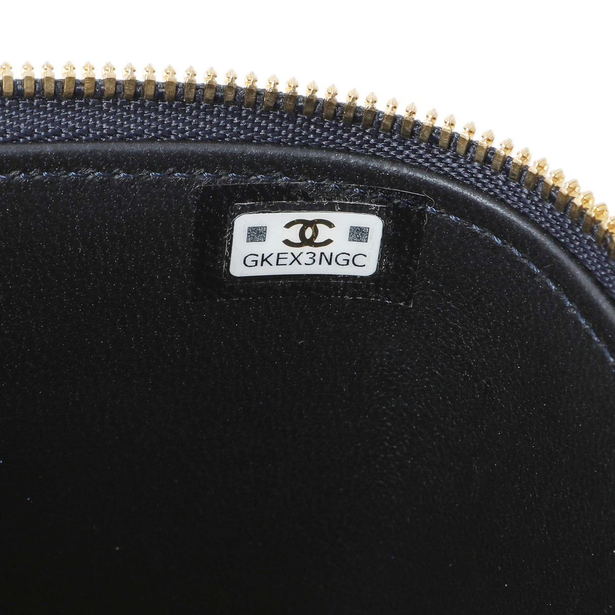 Chanel Navy Lambskin Mini Vanity Case With Chain