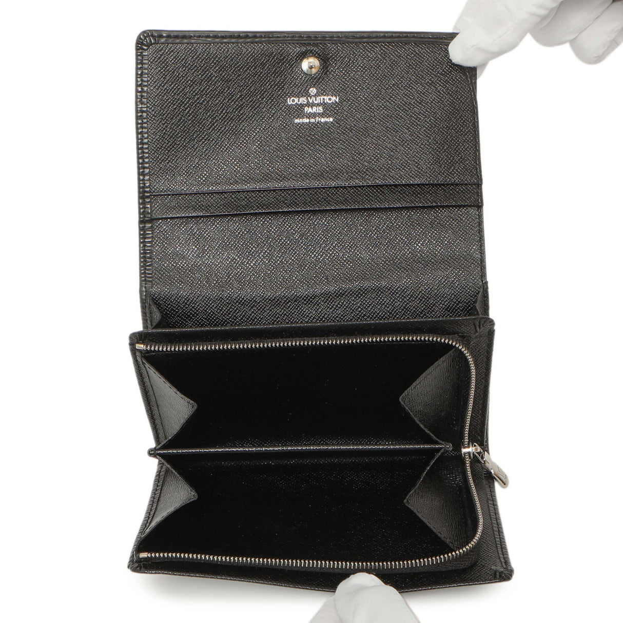 Louis Vuitton Black Epi Porte-Monnaie Billets Tresor Wallet Accessories Louis Vuitton