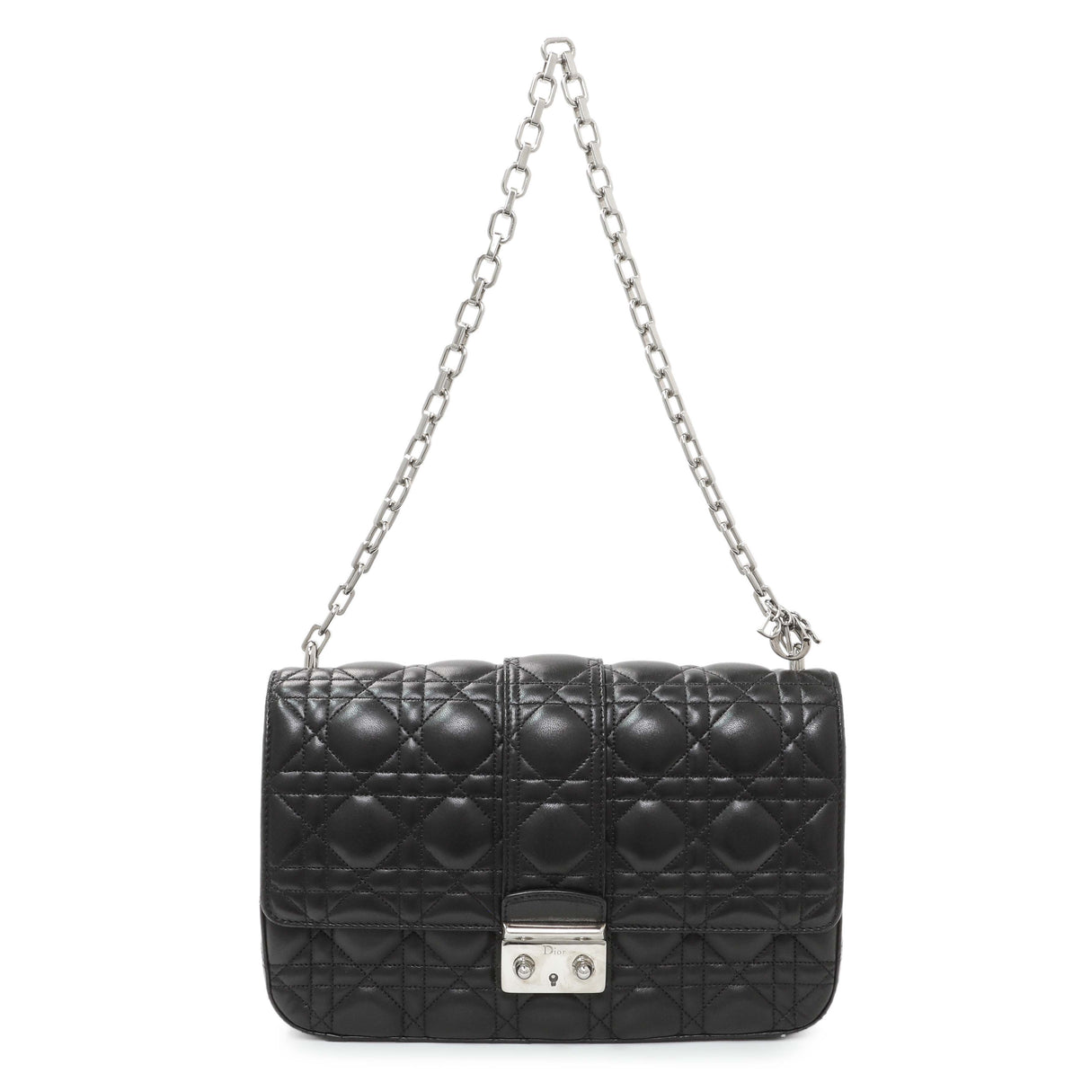 Christian Dior Black Lambskin Cannage Medium Miss Dior Flap Handbags Christian Dior