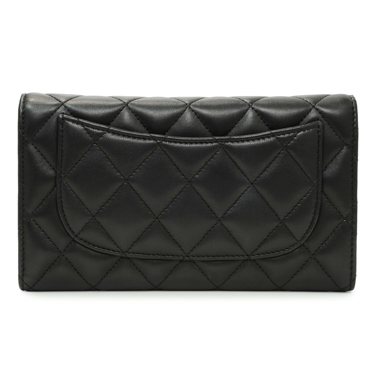 Chanel Black Quilted Lambskin Large Flap Wallet Accessories Chanel