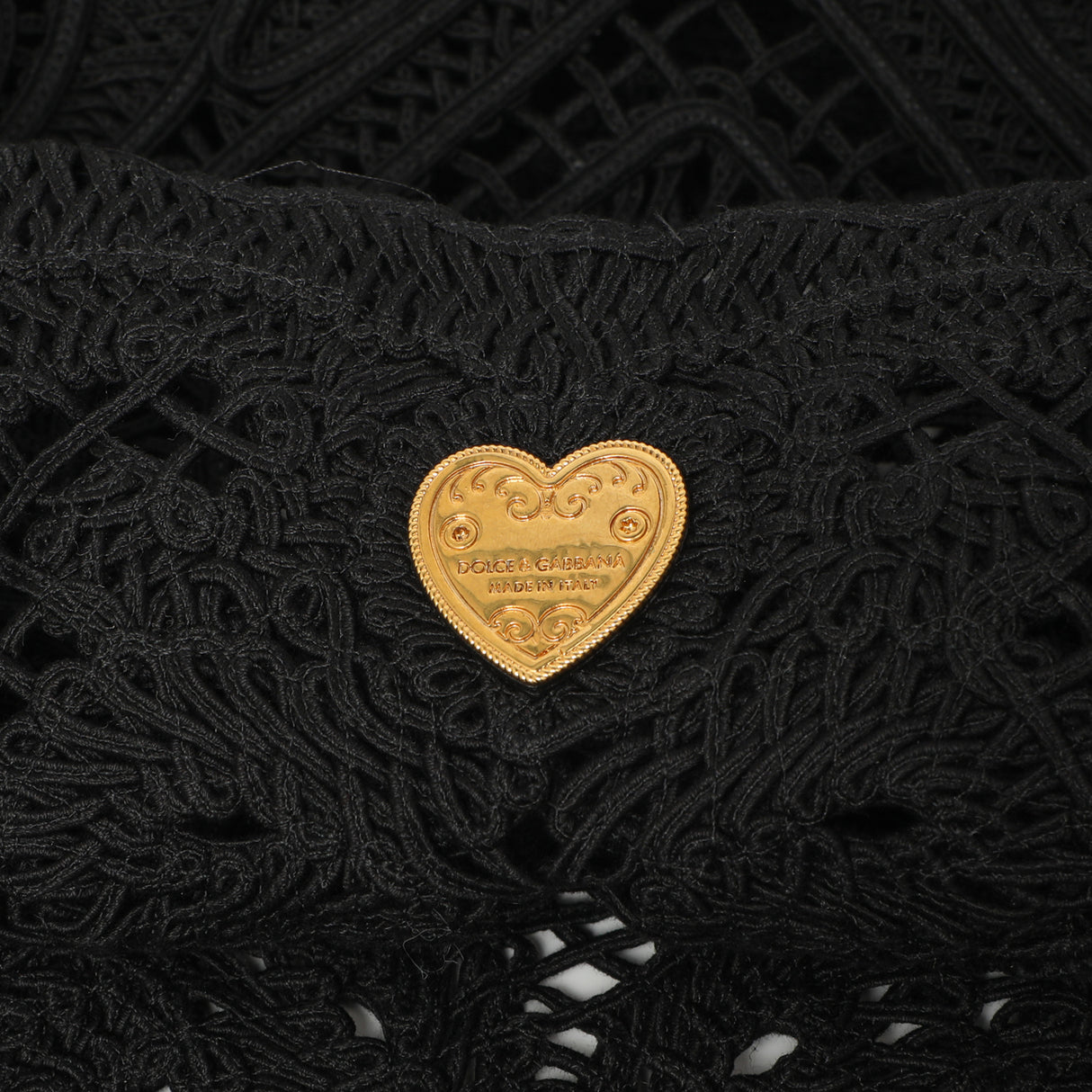Dolce & Gabbana Black Cordonetto Lace Tote Handbags Dolce & Gabbana