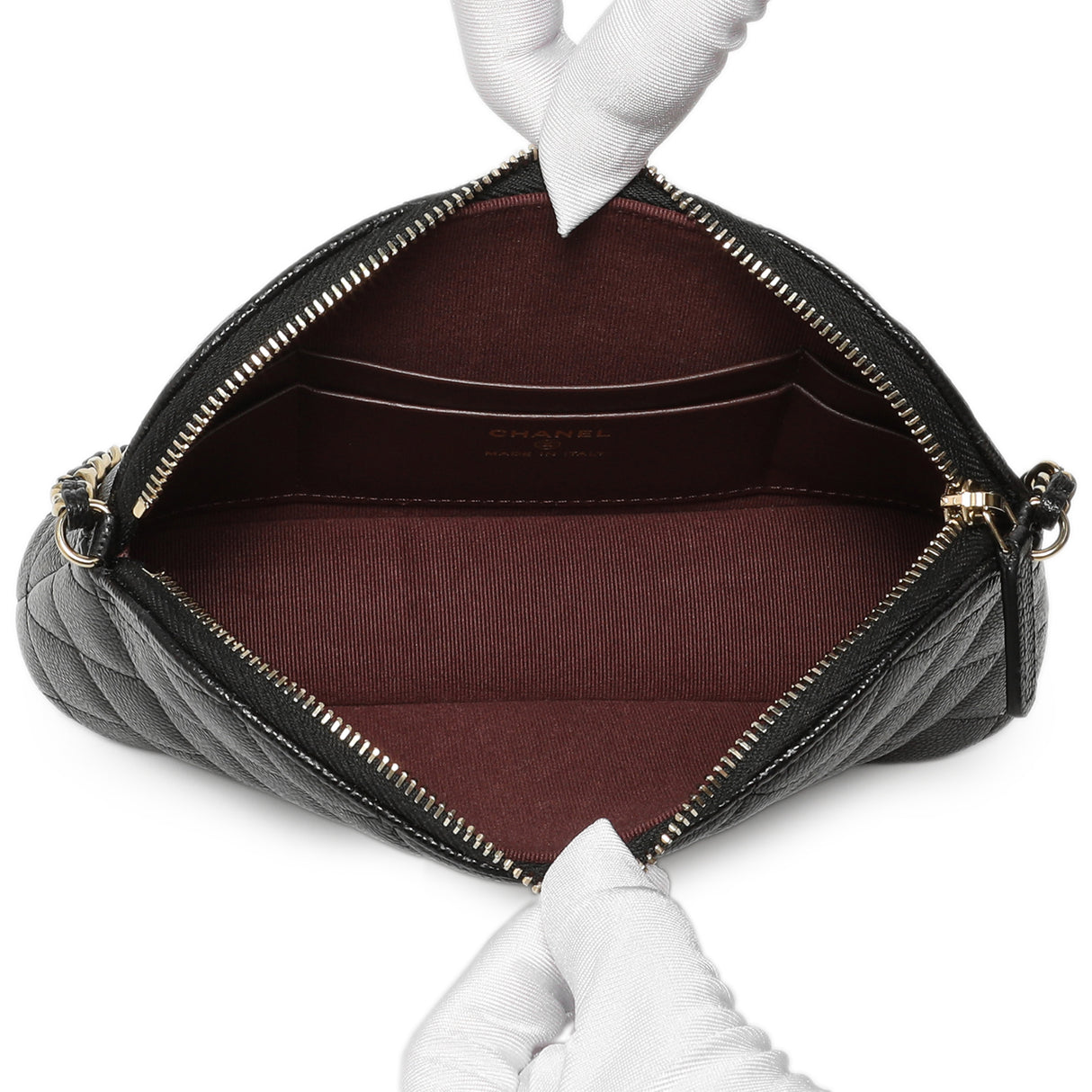 Chanel Black Quilted Caviar Classic Clutch with Chain Handbags Chanel