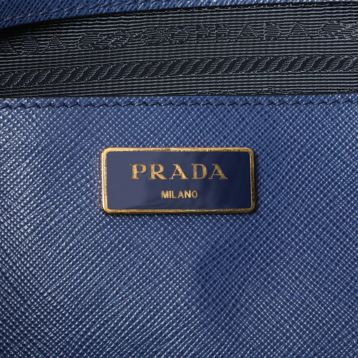 Prada Blue Saffiano Medium Galleria Double Zip Tote Handbags Prada