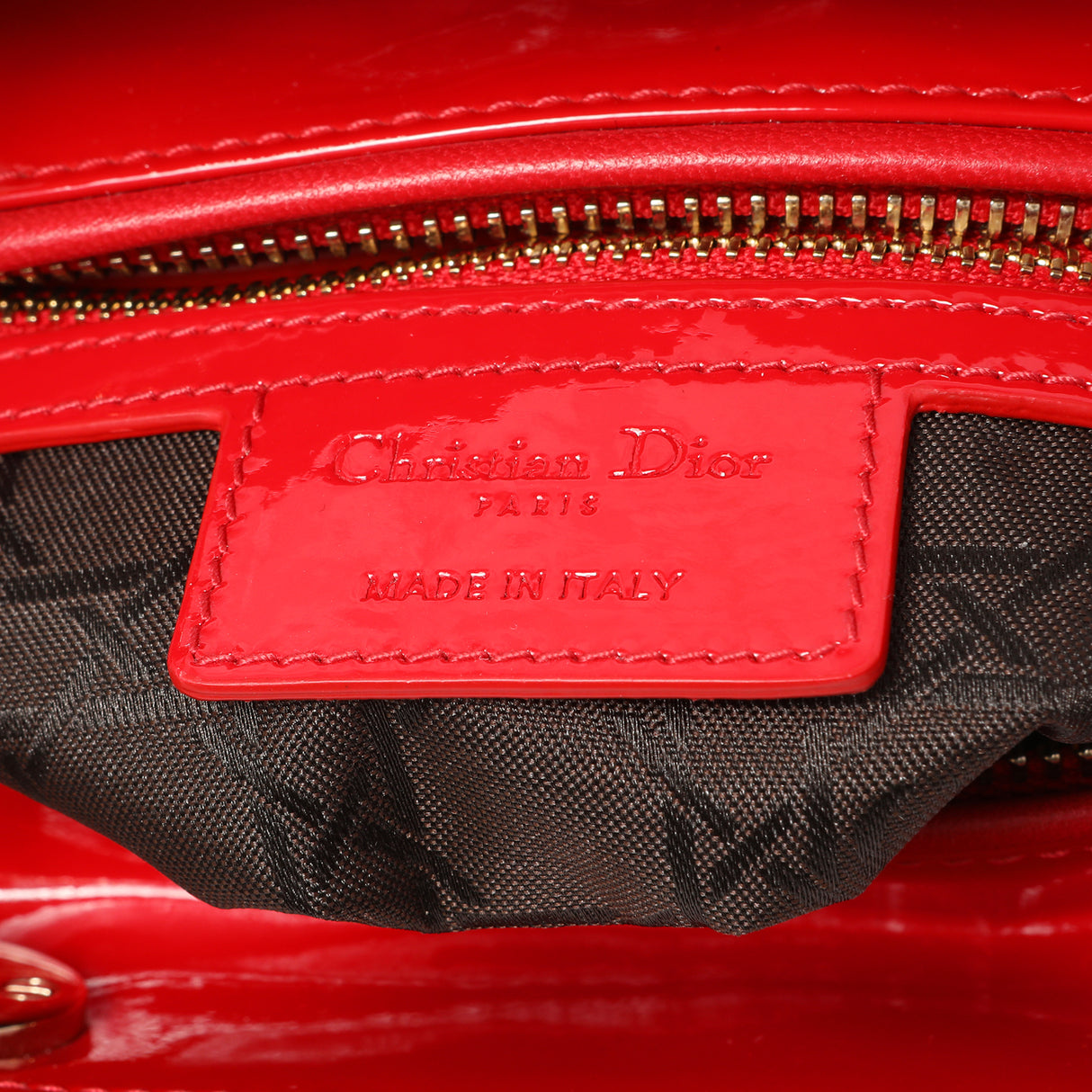 Christian Dior Red Patent Cannage Medium Lady Dior Handbags Christian Dior