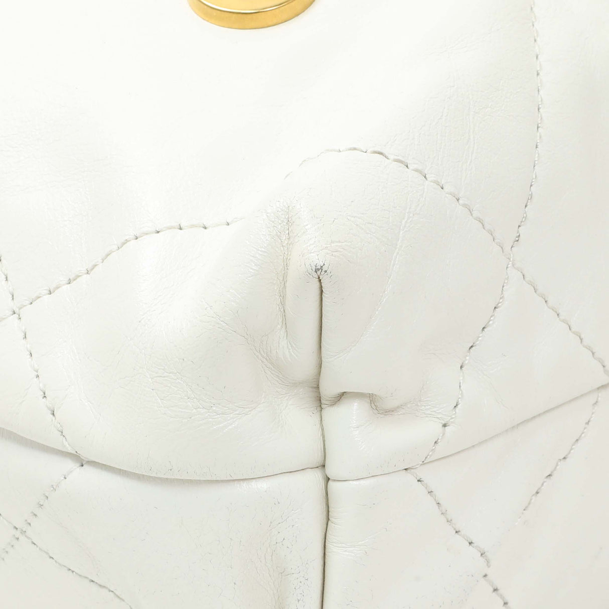 Chanel White Shiny Calfskin Quilted Mini Chanel 22