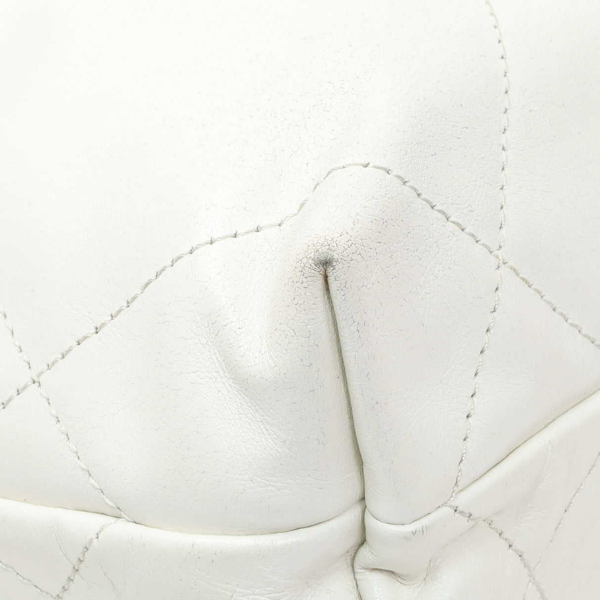 Chanel White Shiny Calfskin Quilted Mini Chanel 22