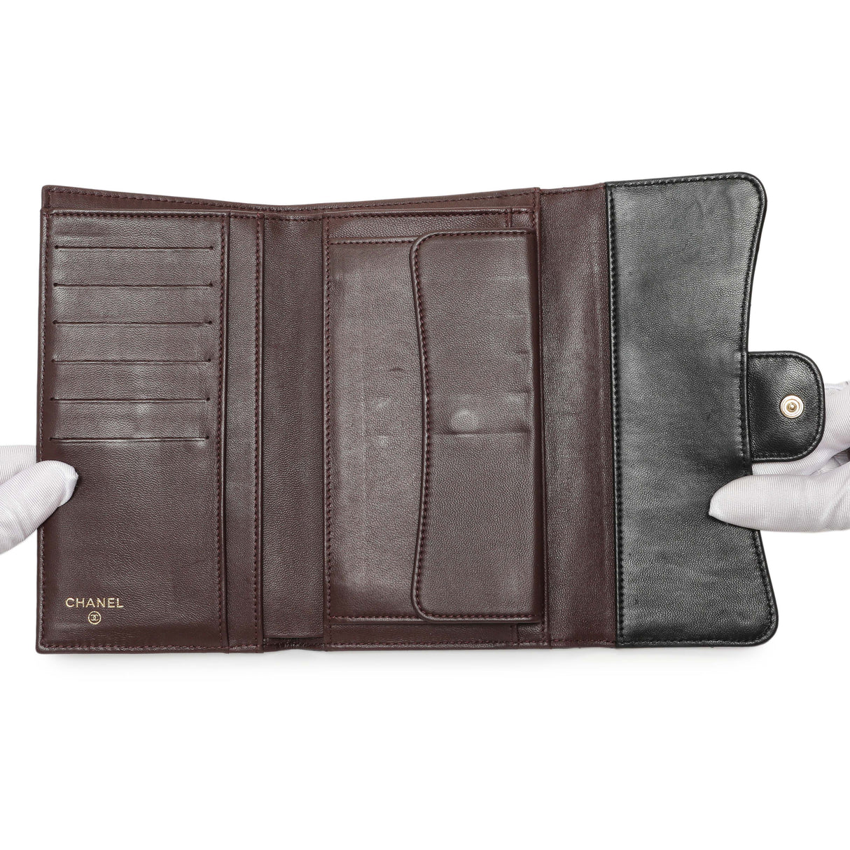 Chanel Black Quilted Lambskin Large Flap Wallet Accessories Chanel