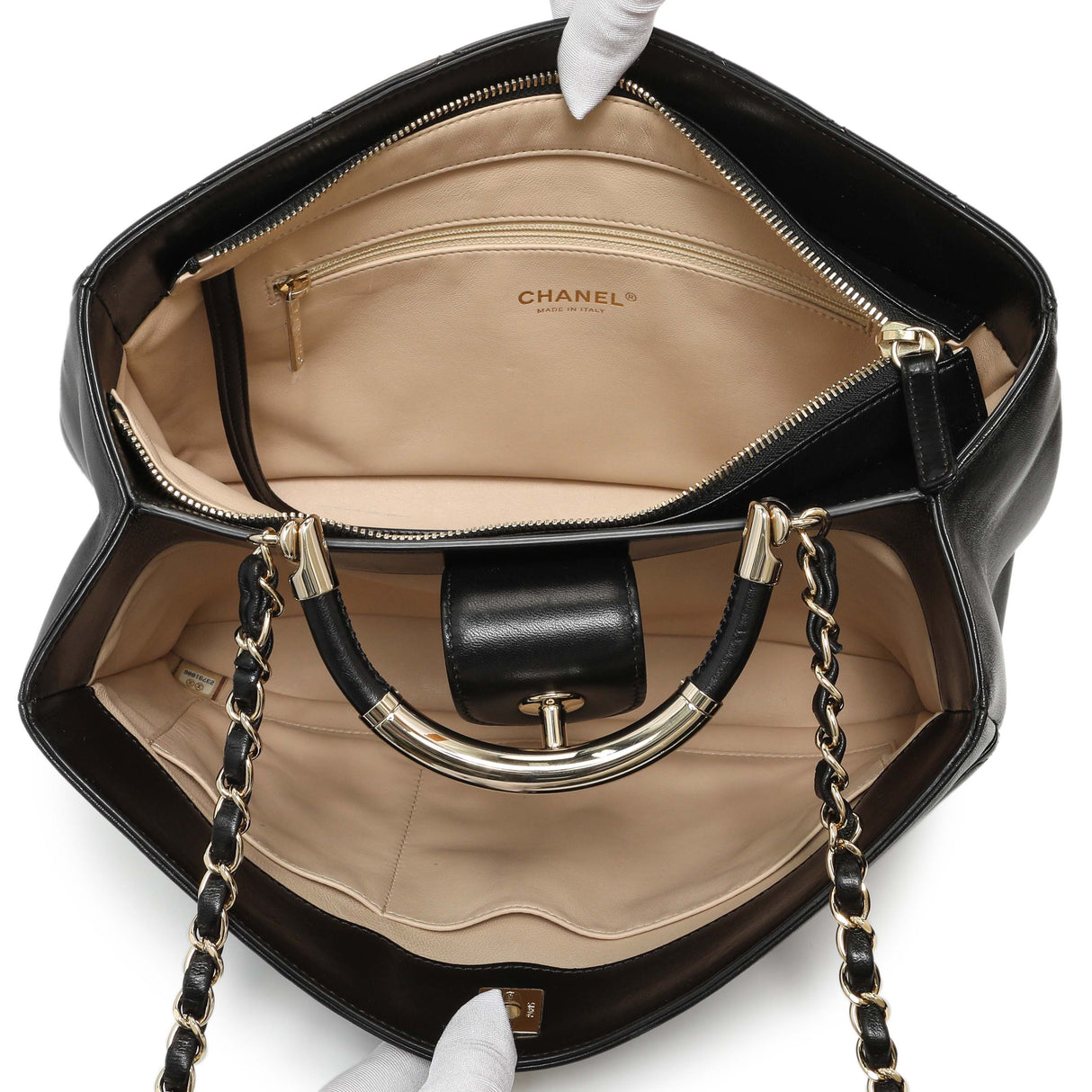 Chanel Black Quilted Lambskin Large Carry Chic Shopping Tote Handbags Chanel