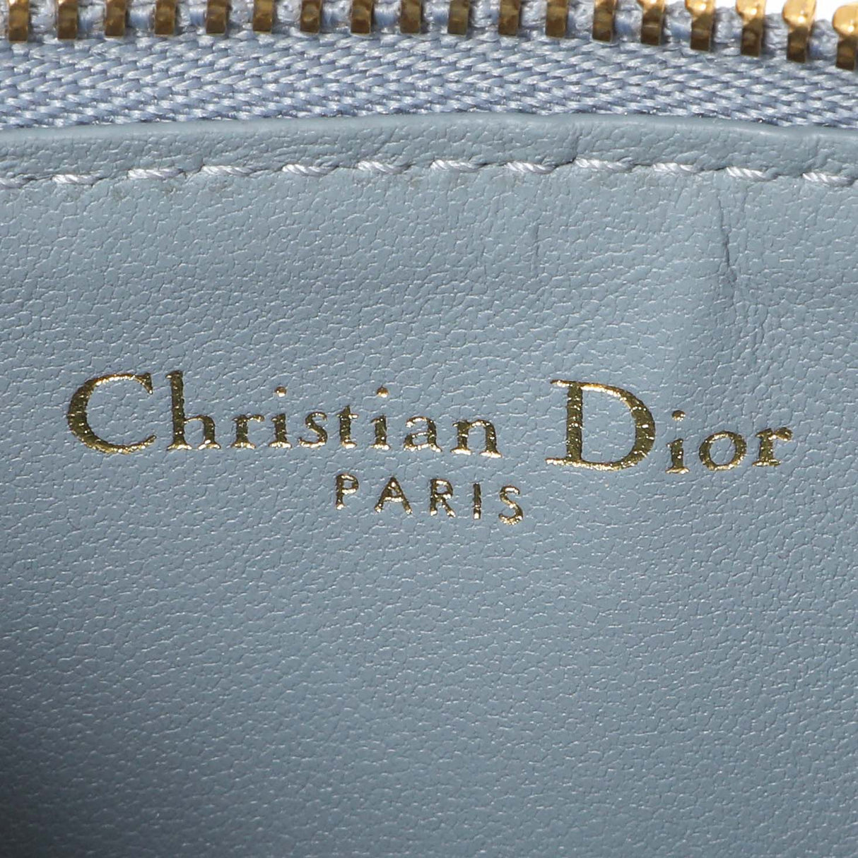 Christian Dior Blue Supple Calfskin Cannage Caro Cosmos Zipped Card Holder Accessories Christian Dior