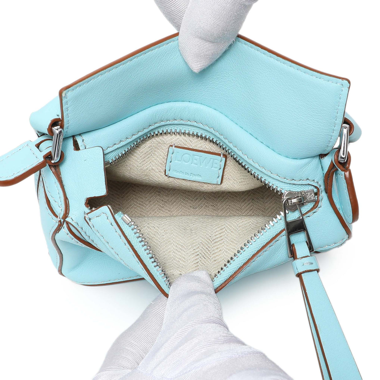Loewe Blue Calfskin Nano Puzzle Bag
