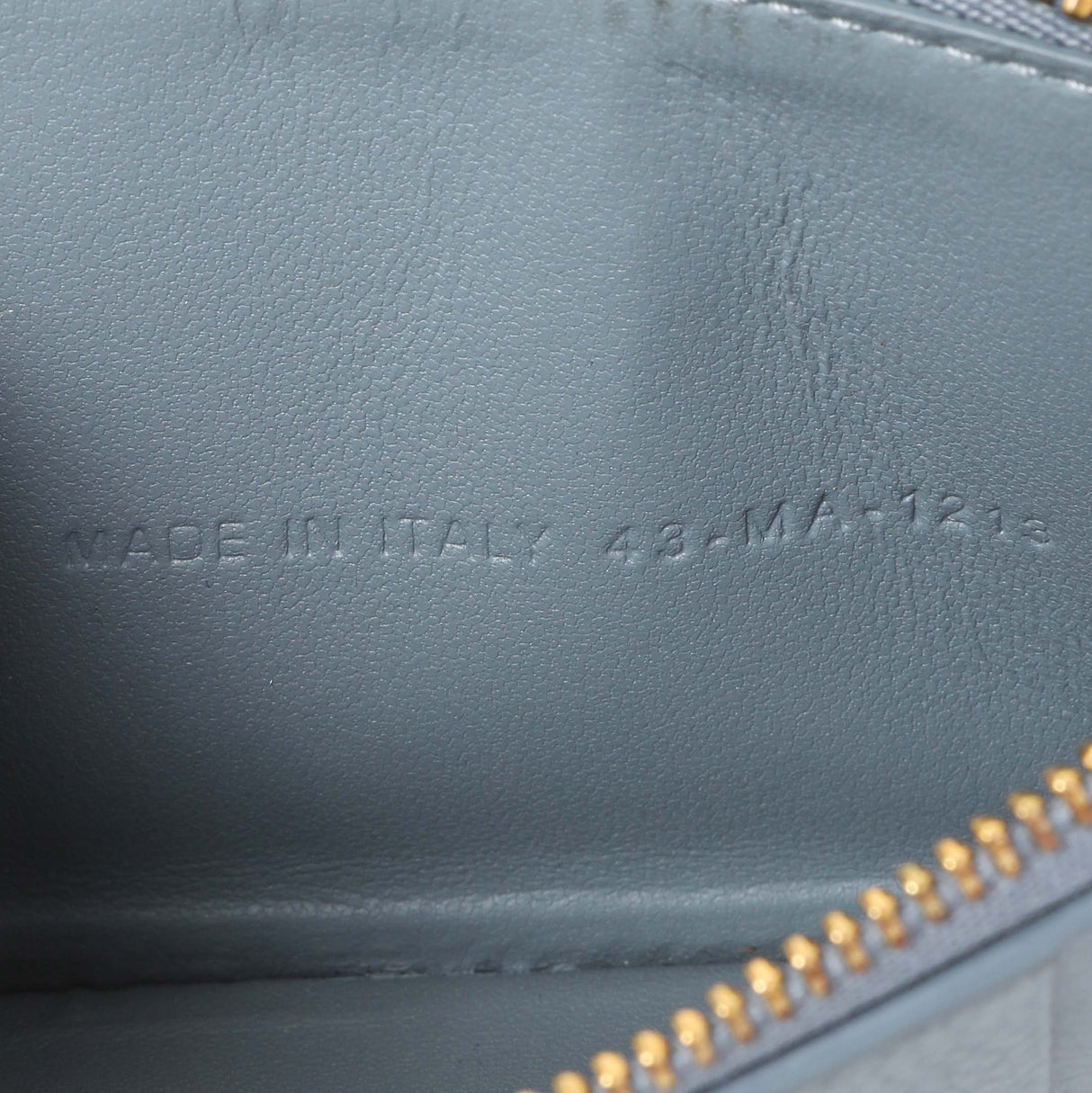 Christian Dior Blue Supple Calfskin Cannage Caro Cosmos Zipped Card Holder Accessories Christian Dior