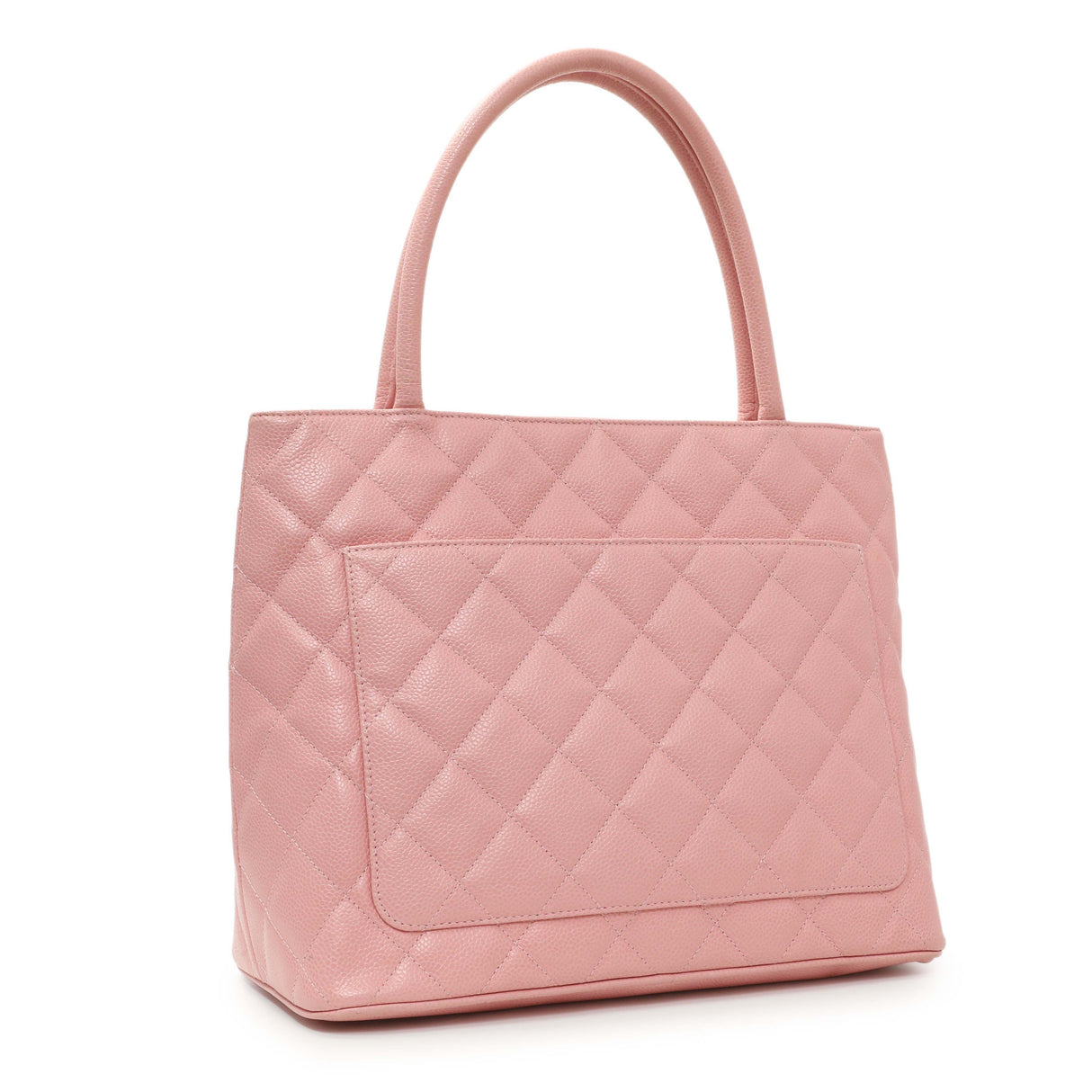 Chanel Pink Quilted Caviar Medallion Tote Handbags Chanel