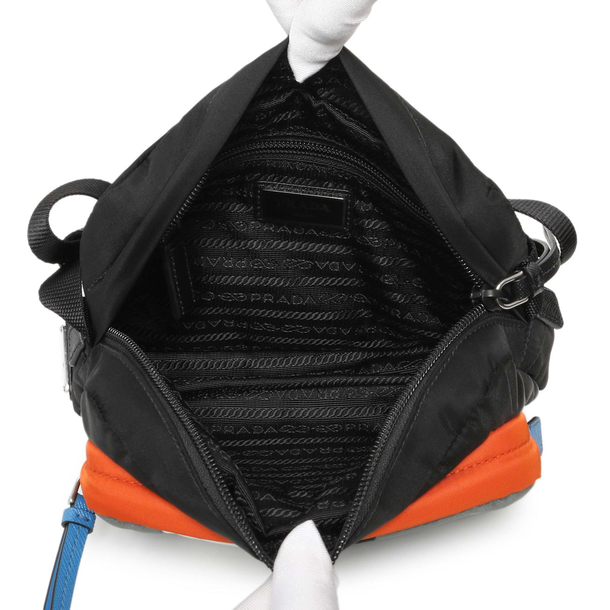 Prada Black Tessuto Nylon Messenger Handbags Prada