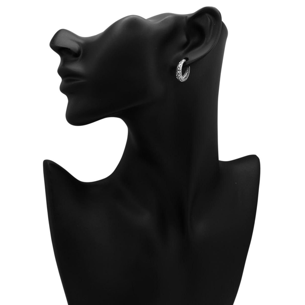 18K White Gold Hoop Earrings Modaselle