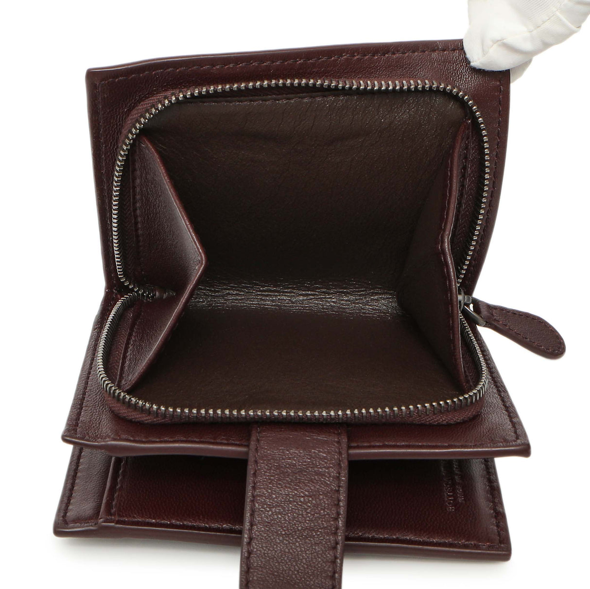 Bottega Veneta Burgundy Nappa Intrecciato Compact Snap Wallet Accessories Bottega Veneta