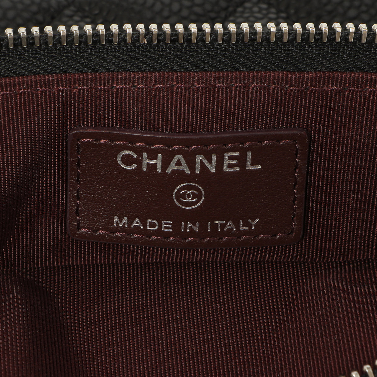 Chanel Black Quilted Caviar Classic Zip Pouch Accessories Chanel