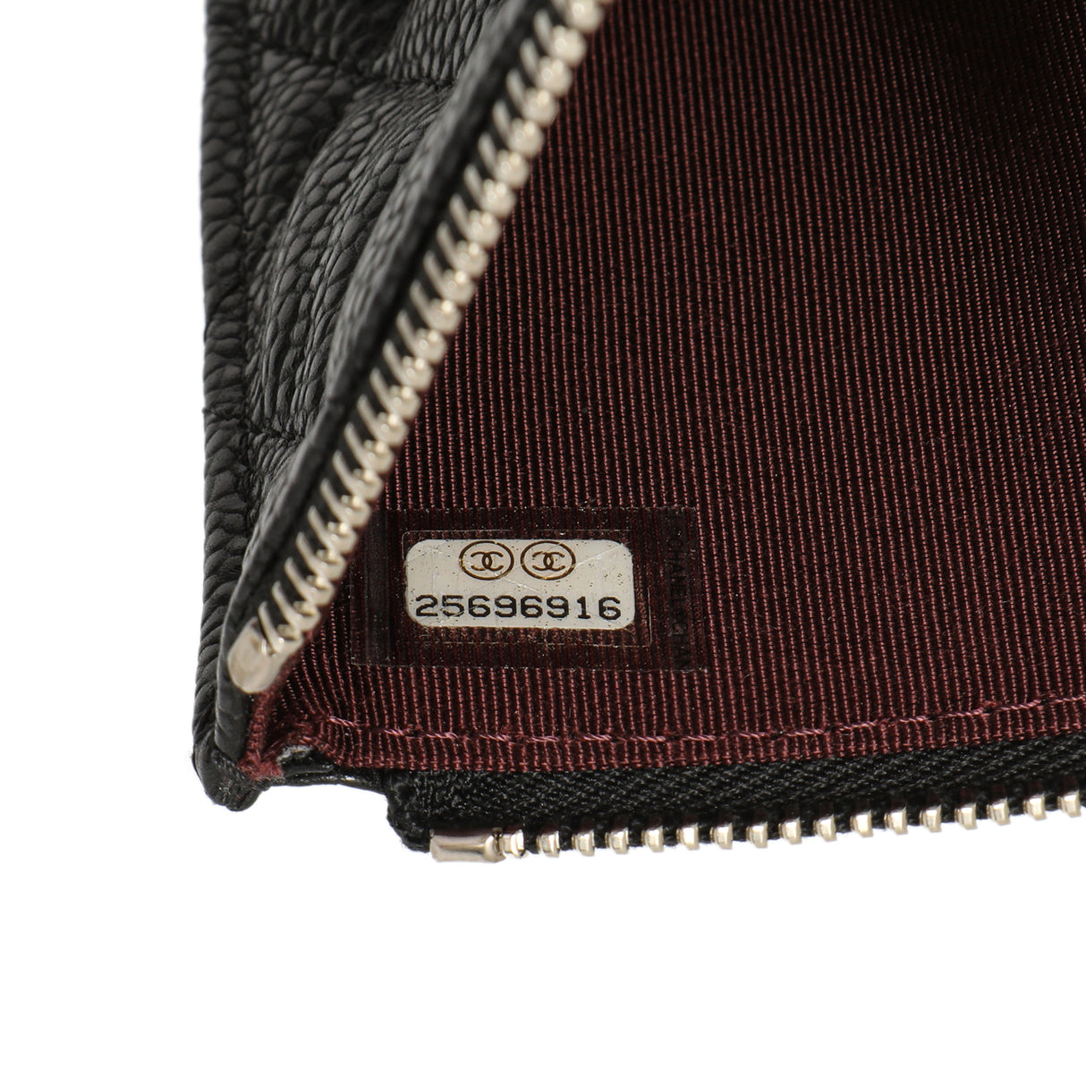 Chanel Black Quilted Caviar Classic Zip Pouch Accessories Chanel