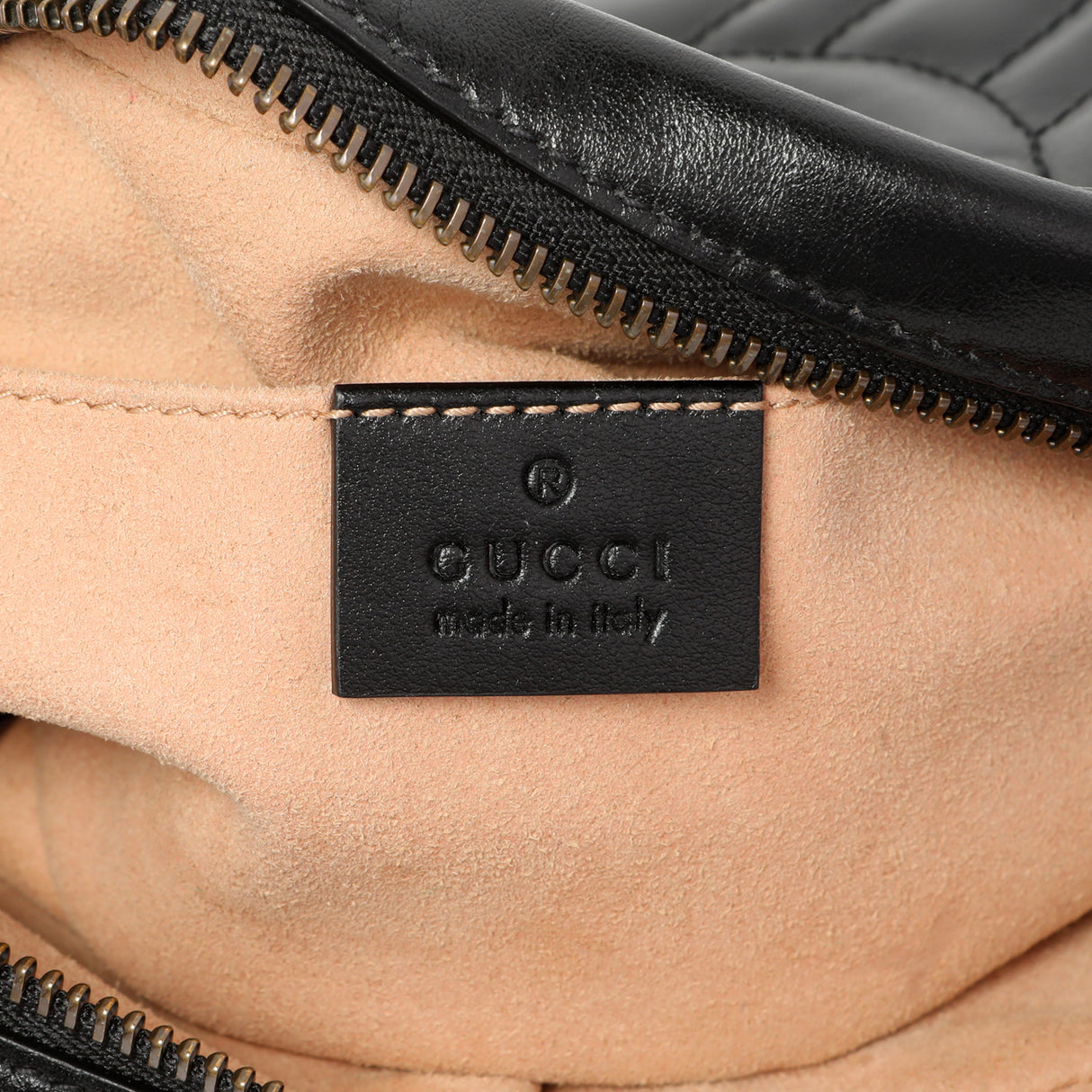 Gucci Black Calfskin Matelasse Mini GG Marmont Chain Shoulder Bag Handbags Gucci