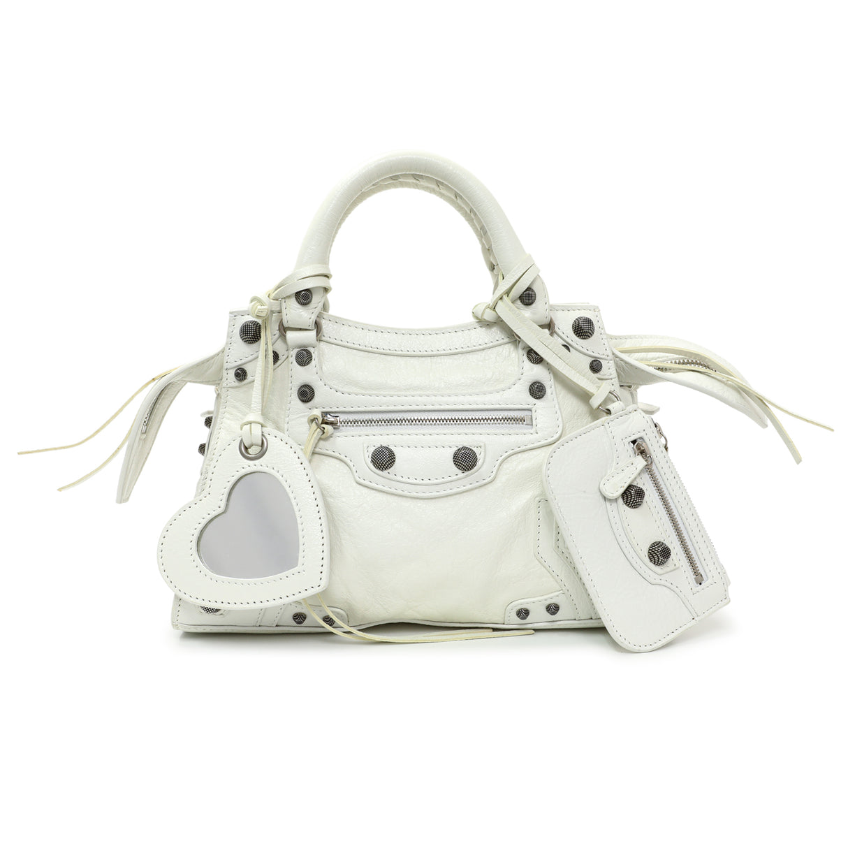 Balenciaga White Agneau Arena Neo Cagole Handbag XS Handbags Balenciaga