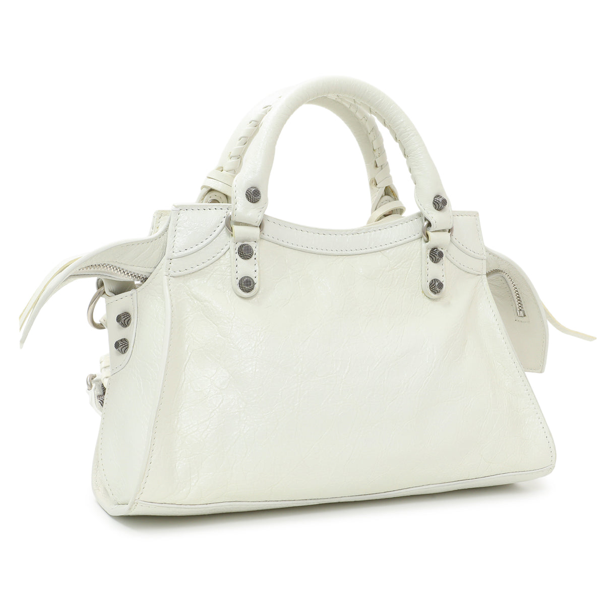 Balenciaga White Agneau Arena Neo Cagole Handbag XS Handbags Balenciaga