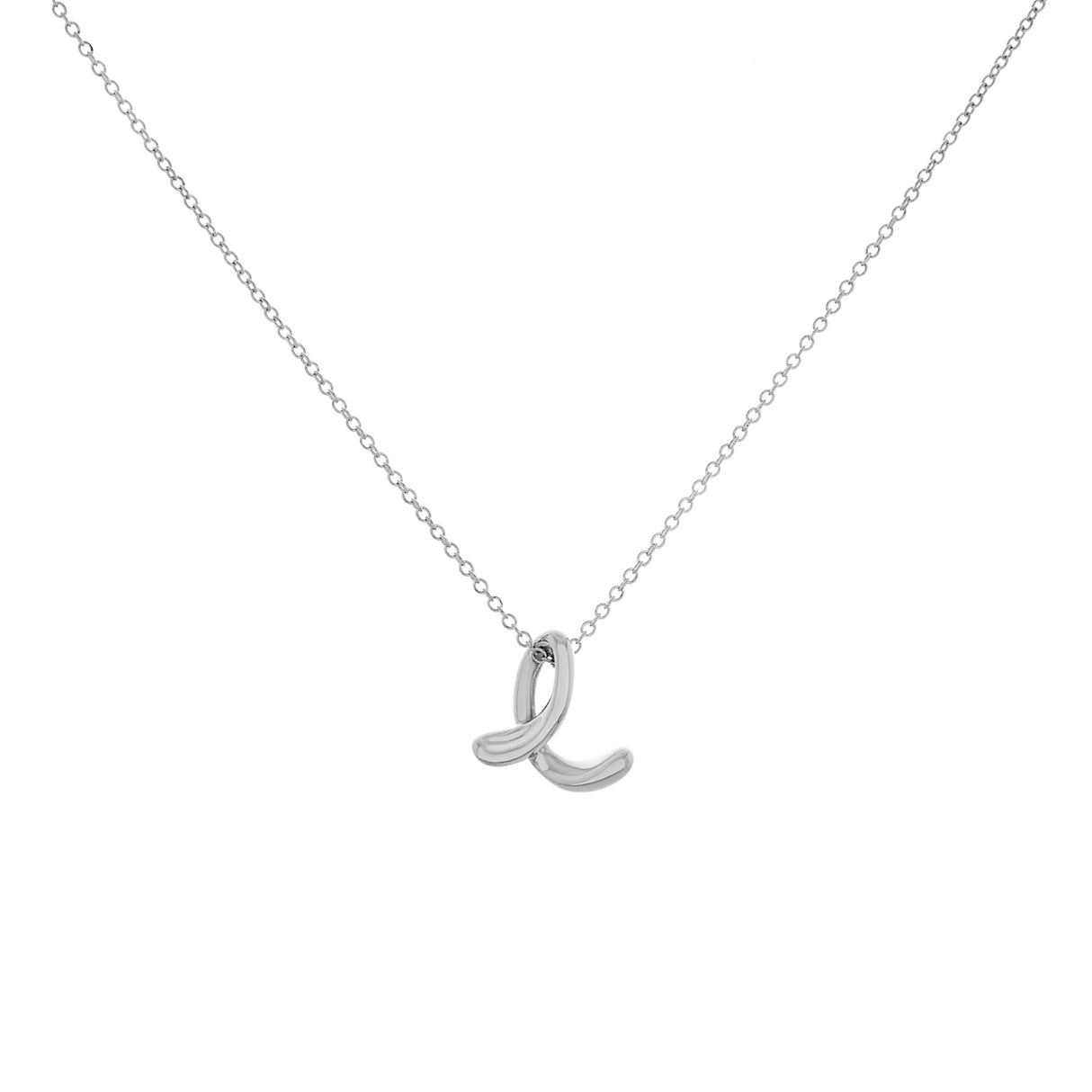Tiffany & Co. Sterling Silver Elsa Peretti 'E' Small Alphabet Pendant