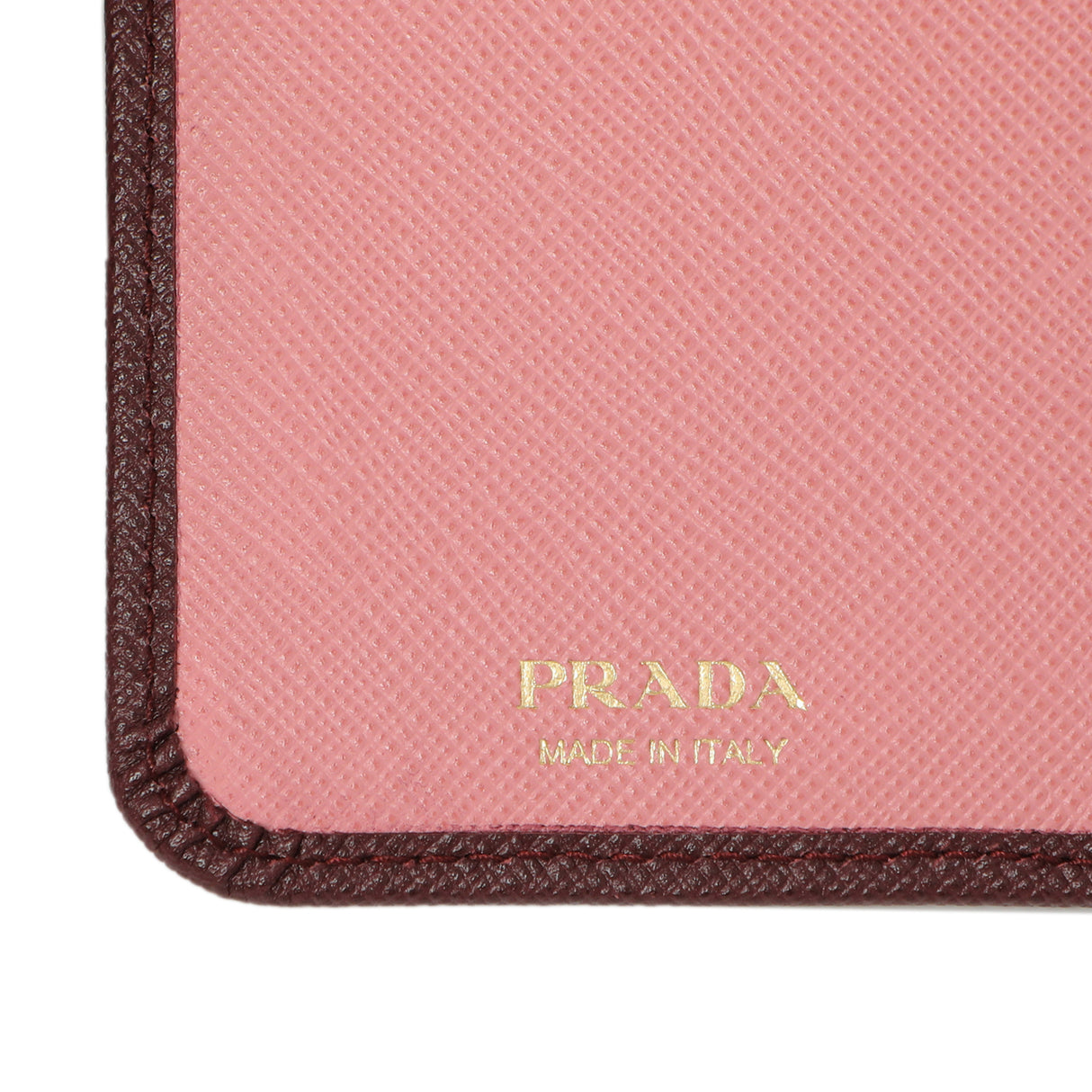 Prada Burgundy Saffiano Compact Wallet Accessories Prada