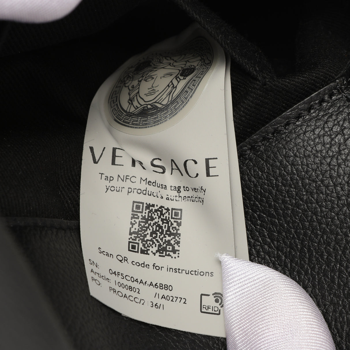 Versace Black Calfskin La Medusa Mini Chain Hobo Handbags Versace