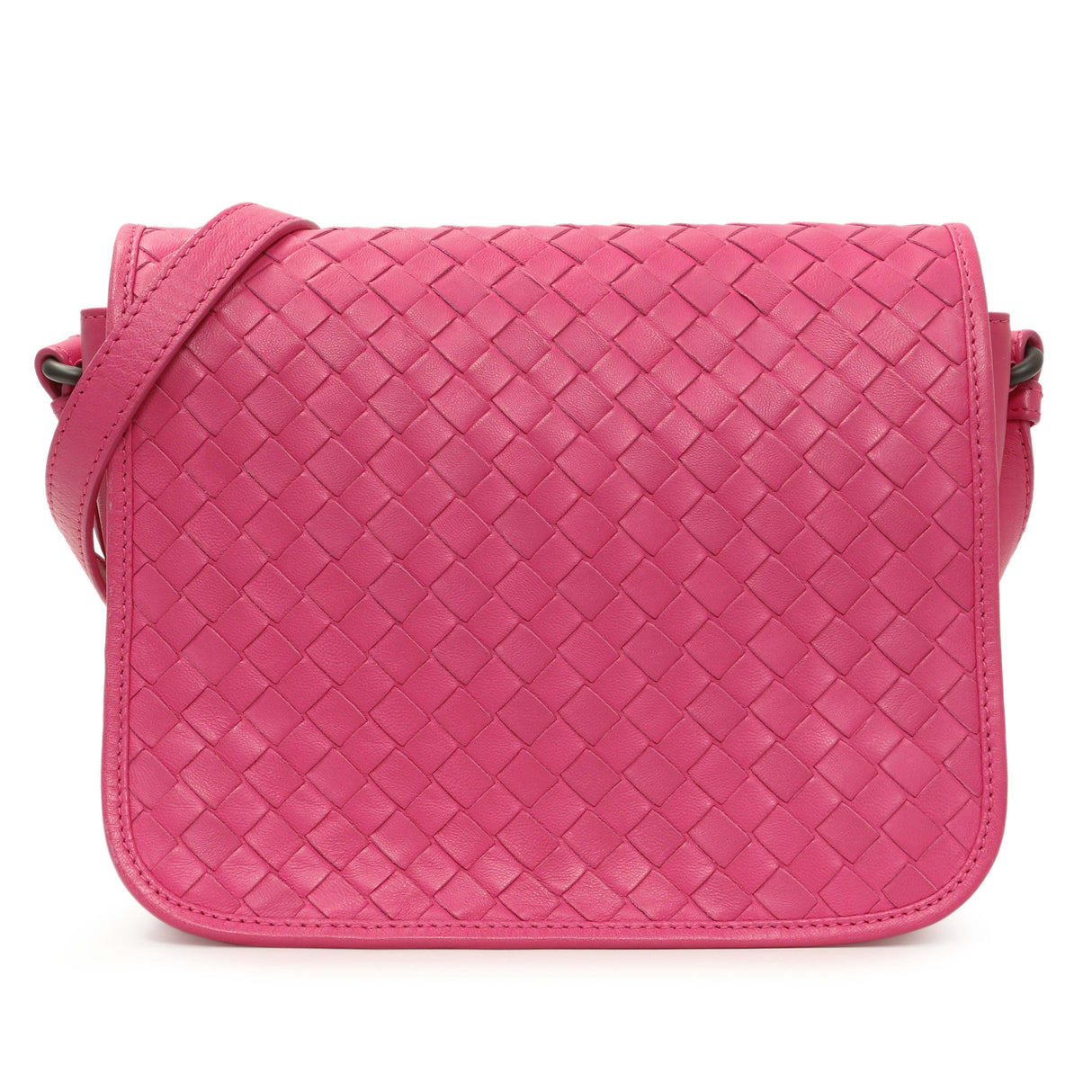 Bottega Veneta Pink Nappa Intrecciato Mini Flap Crossbody Handbags Bottega Veneta