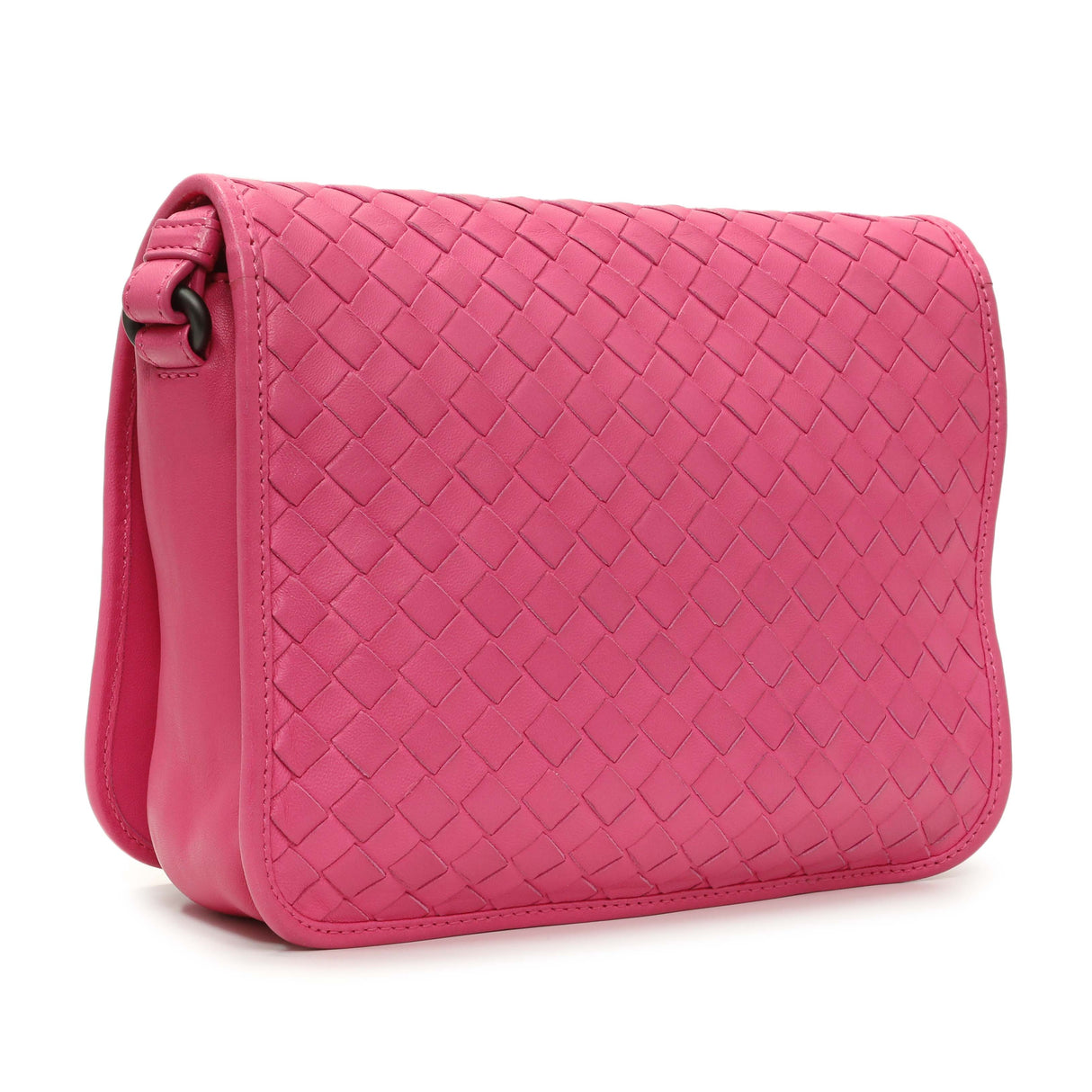 Bottega Veneta Pink Nappa Intrecciato Mini Flap Crossbody Handbags Bottega Veneta