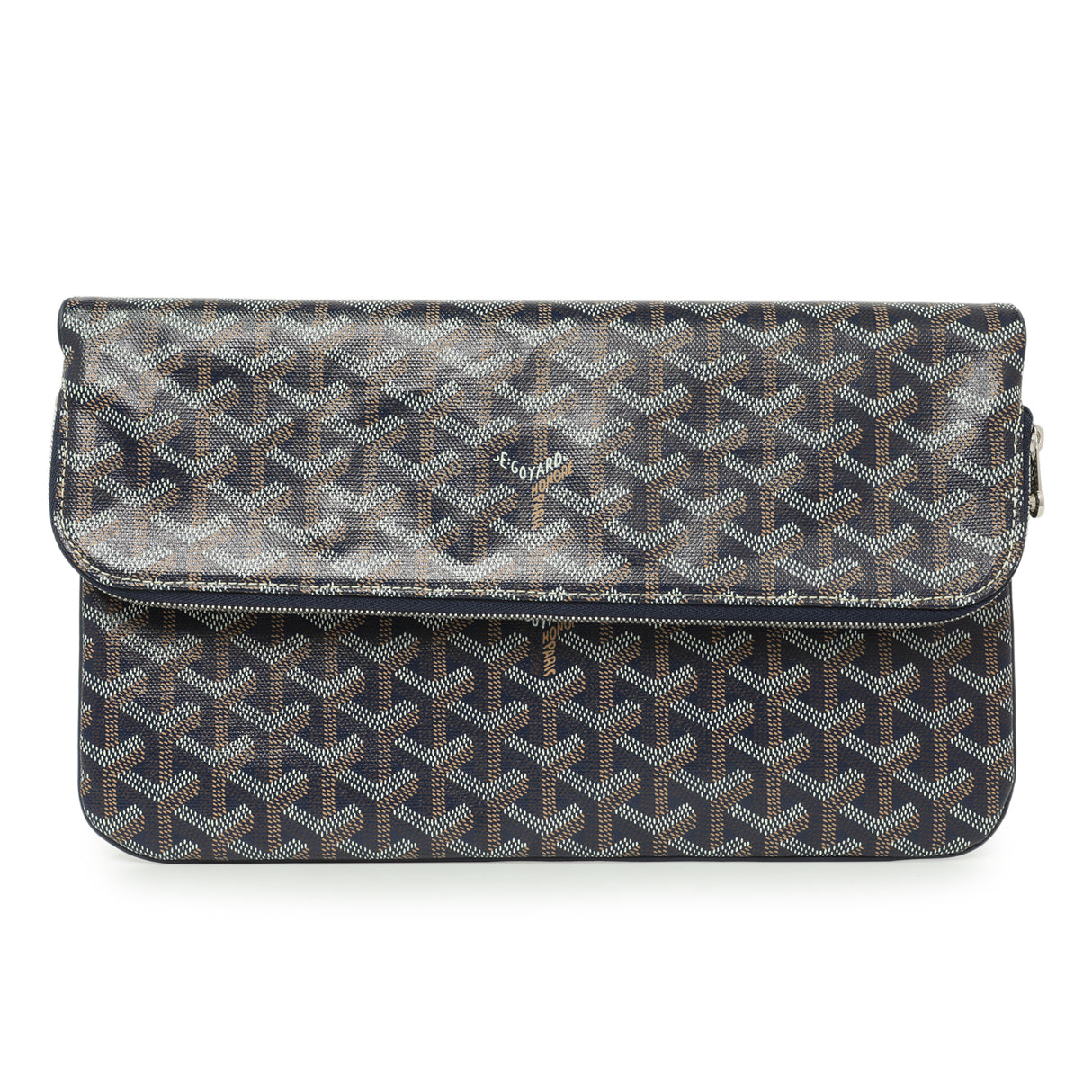 Goyard Blue Goyardine Sainte Marie Soft Clutch Handbags Goyard