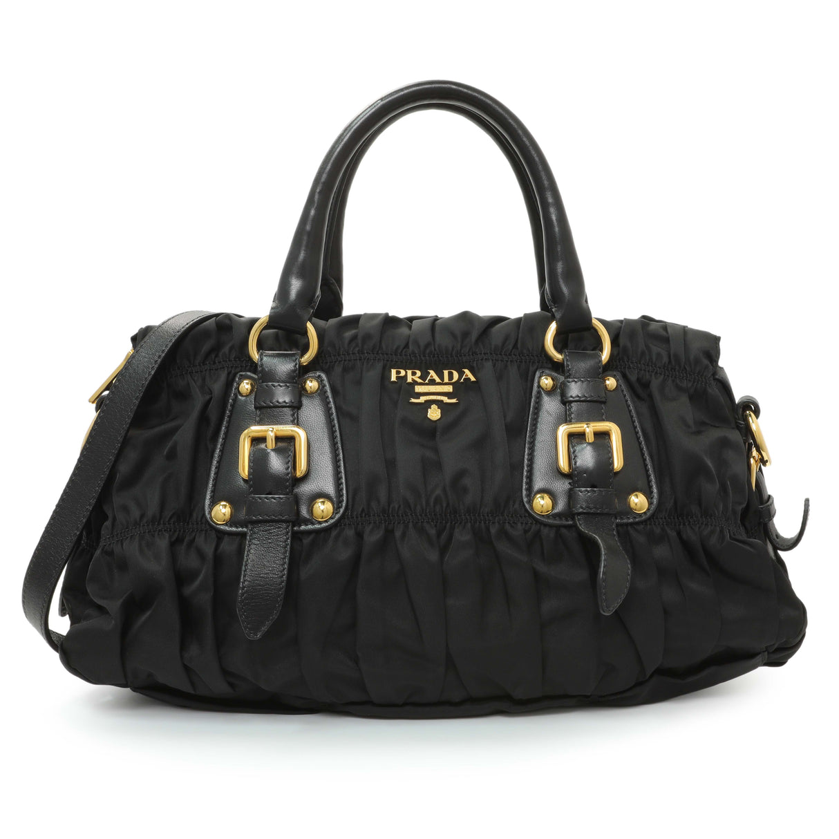 Prada Nero Tessuto Gaufre Small Tote Handbags Prada