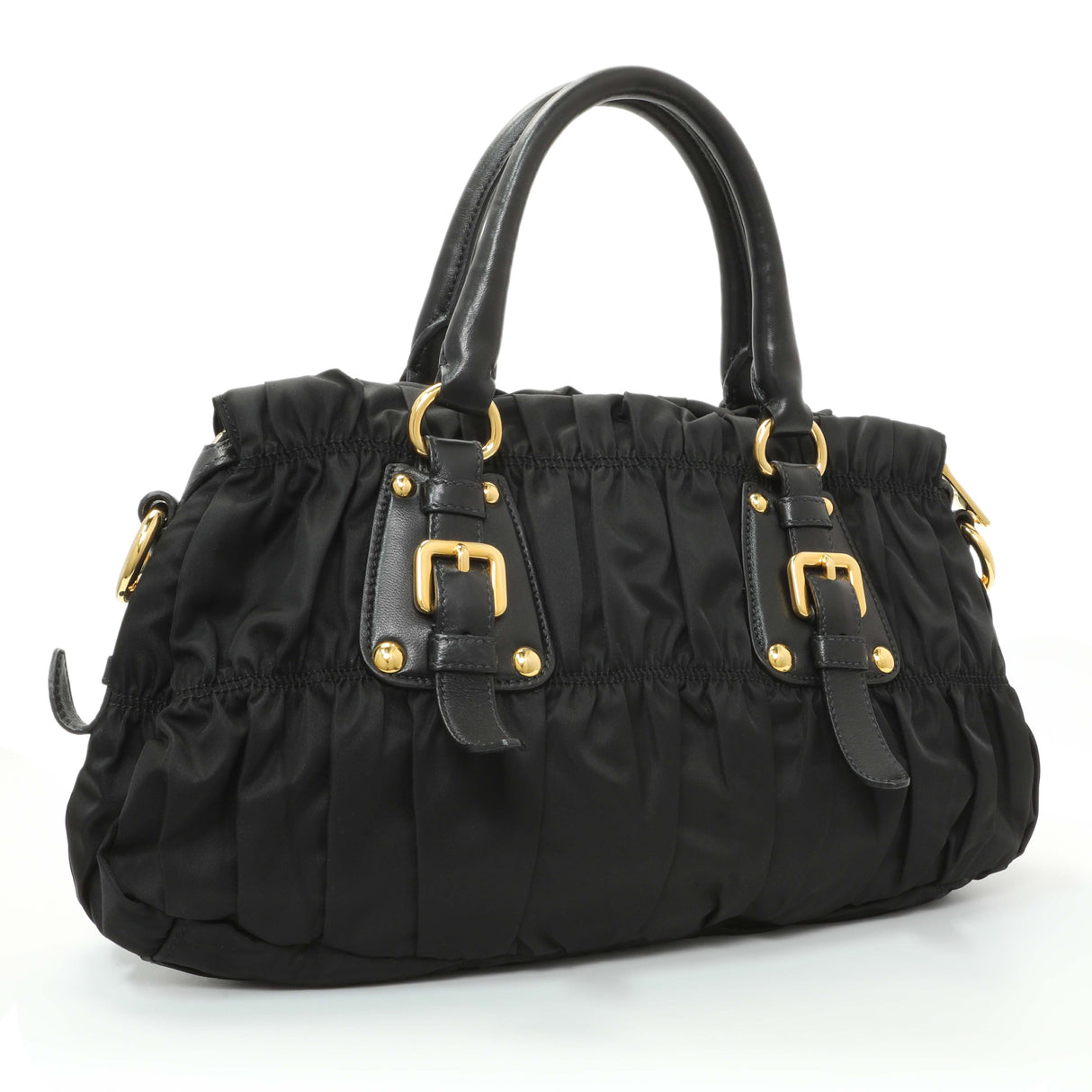 Prada Nero Tessuto Gaufre Small Tote Handbags Prada