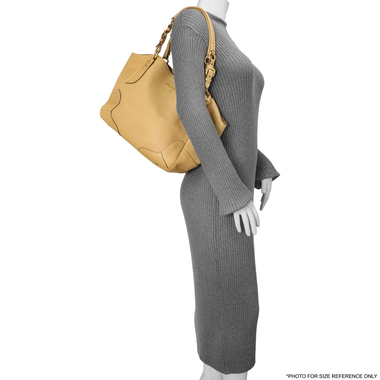 Prada Beige Vitello Daino Shoulder Bag Handbags Prada
