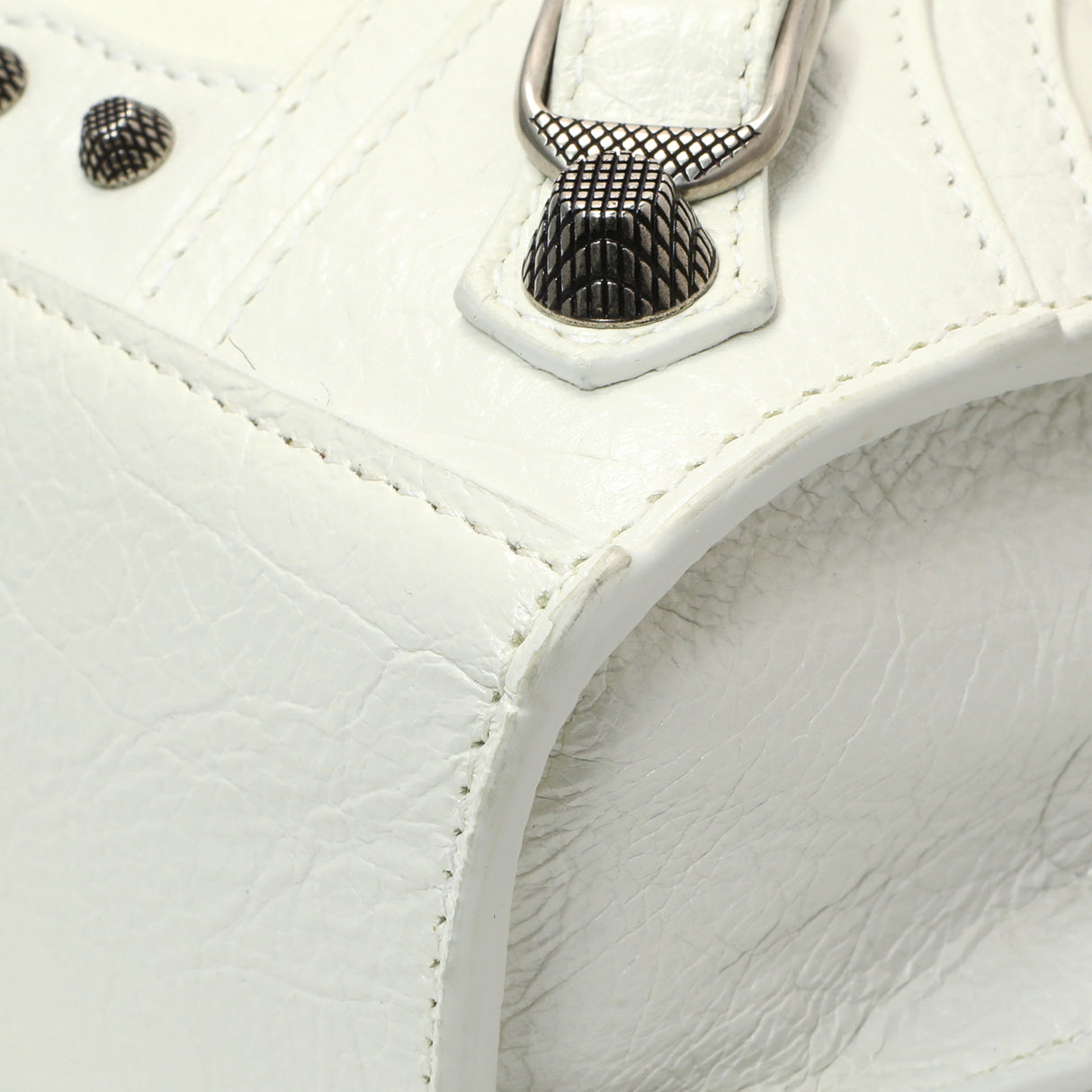 Balenciaga White Agneau Arena Neo Cagole Handbag XS Handbags Balenciaga