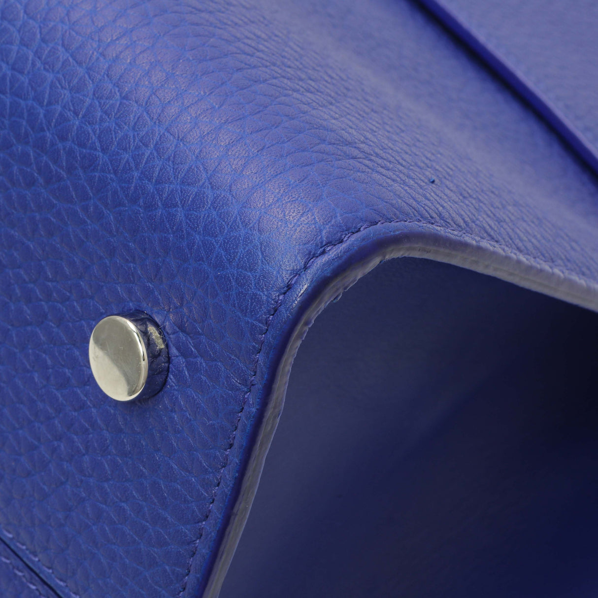 Christian Dior Blue Bullcalf Medium Diorever Flap Handbags Christian Dior