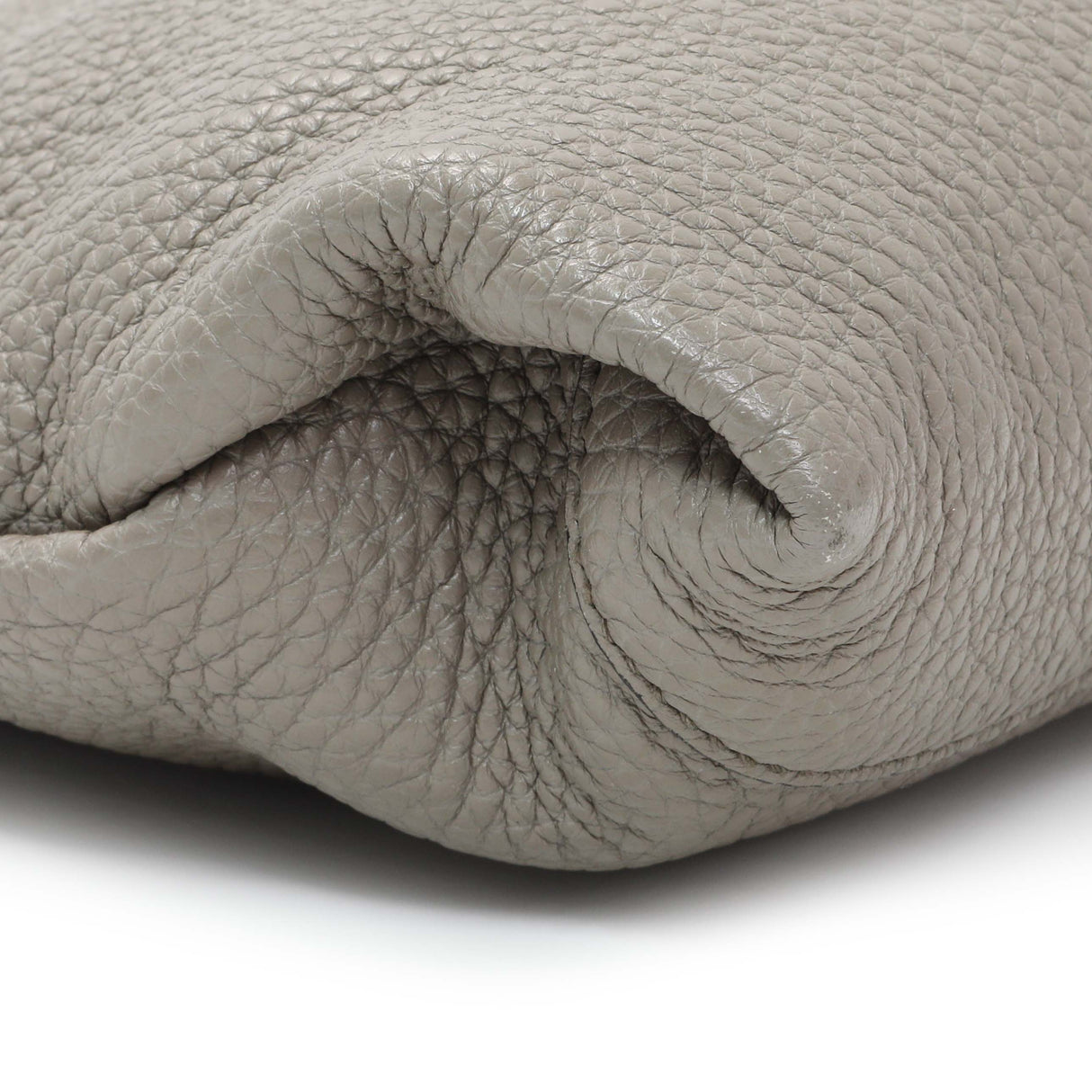 Prada Grey Vitello Daino Soft Zippered Shoulder Bag