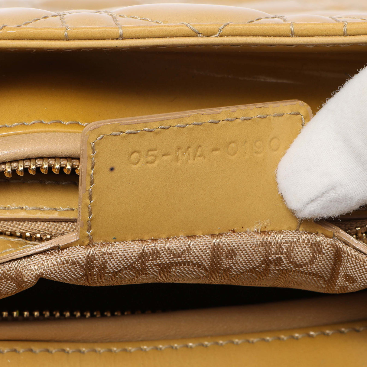 Christian Dior Beige Patent Cannage Large Lady Dior Handbags Christian Dior