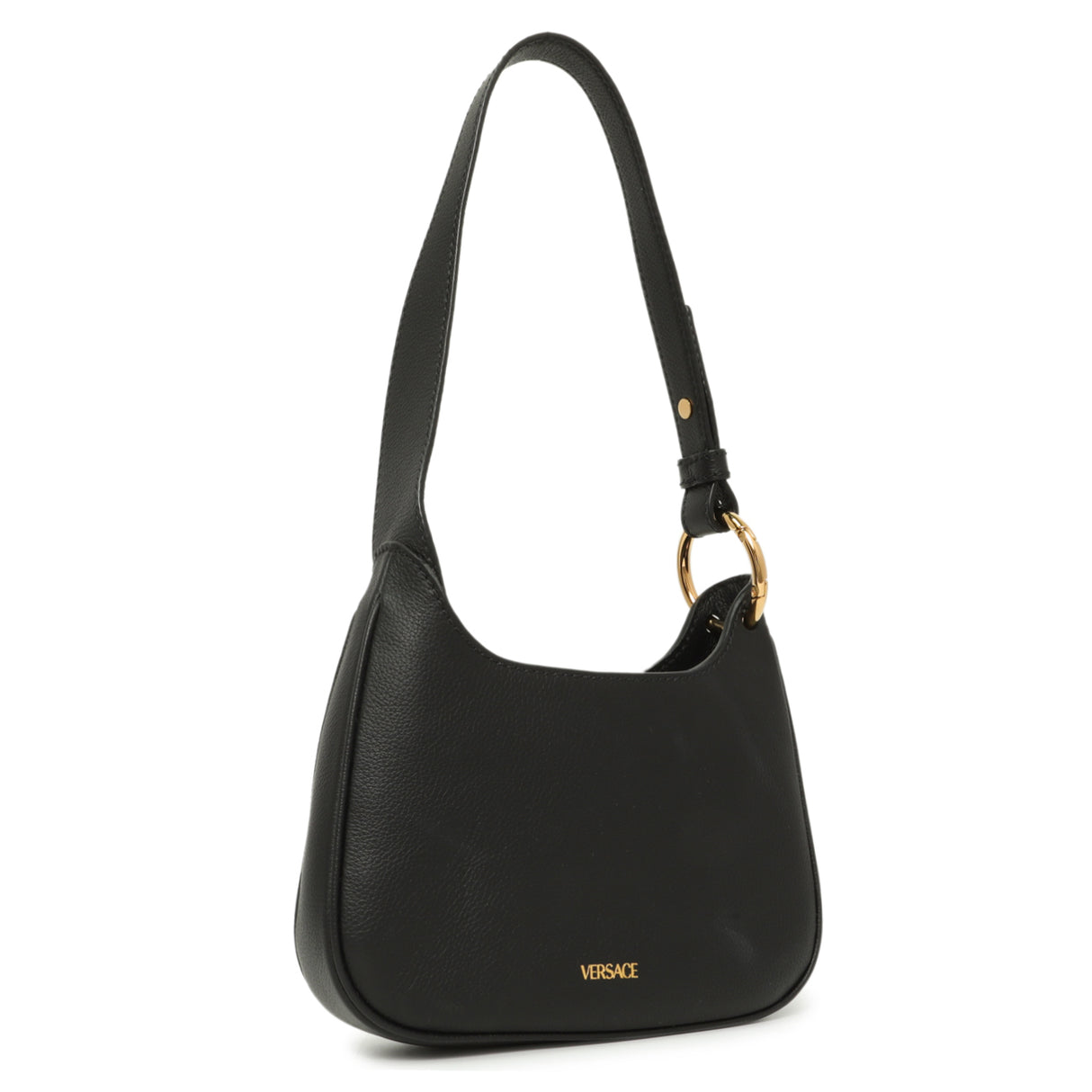 Versace Black Calfskin La Medusa Mini Chain Hobo Handbags Versace