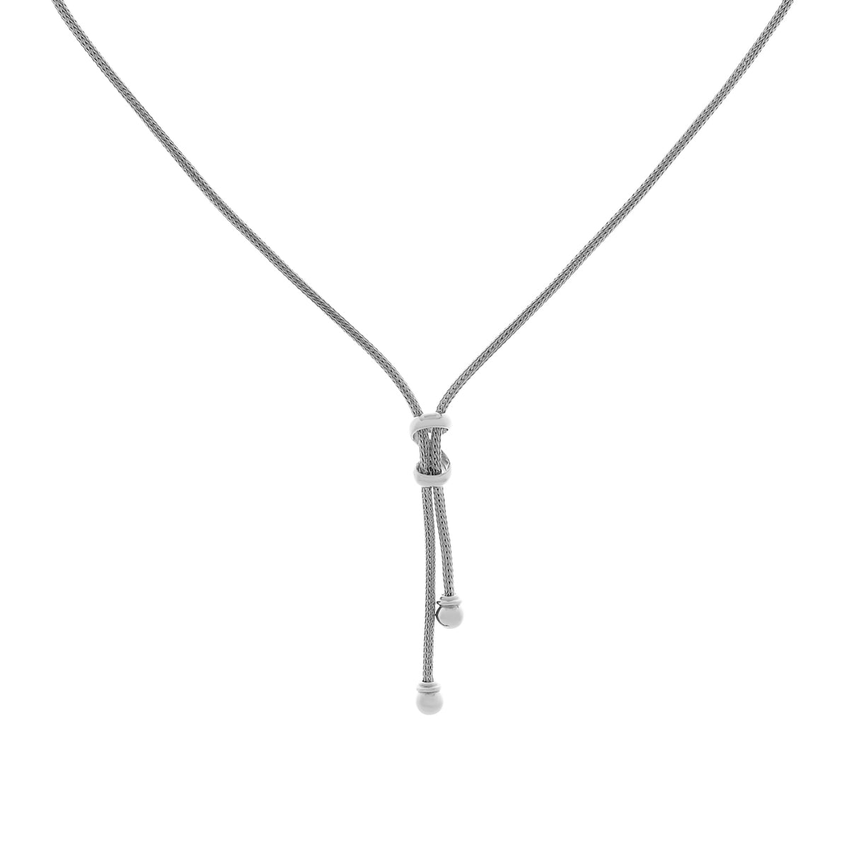 18K White Gold Woven Mesh Knot Necklace Fine Jewellery Modaselle