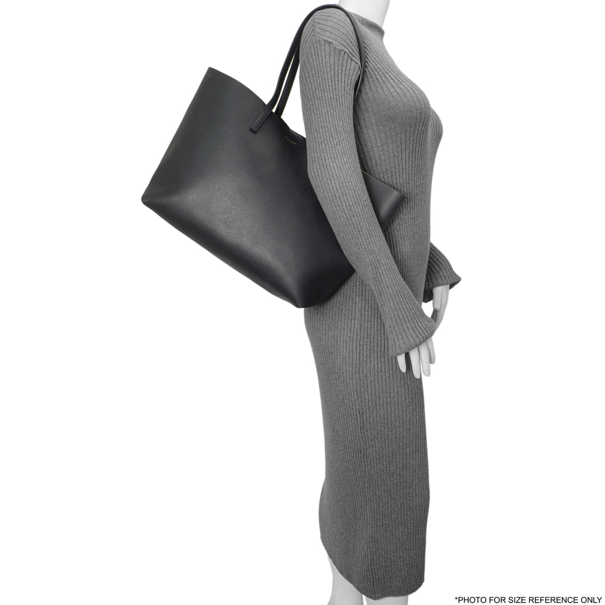 Saint Laurent Navy Calfskin Large Shopping Tote Handbags Saint Laurent