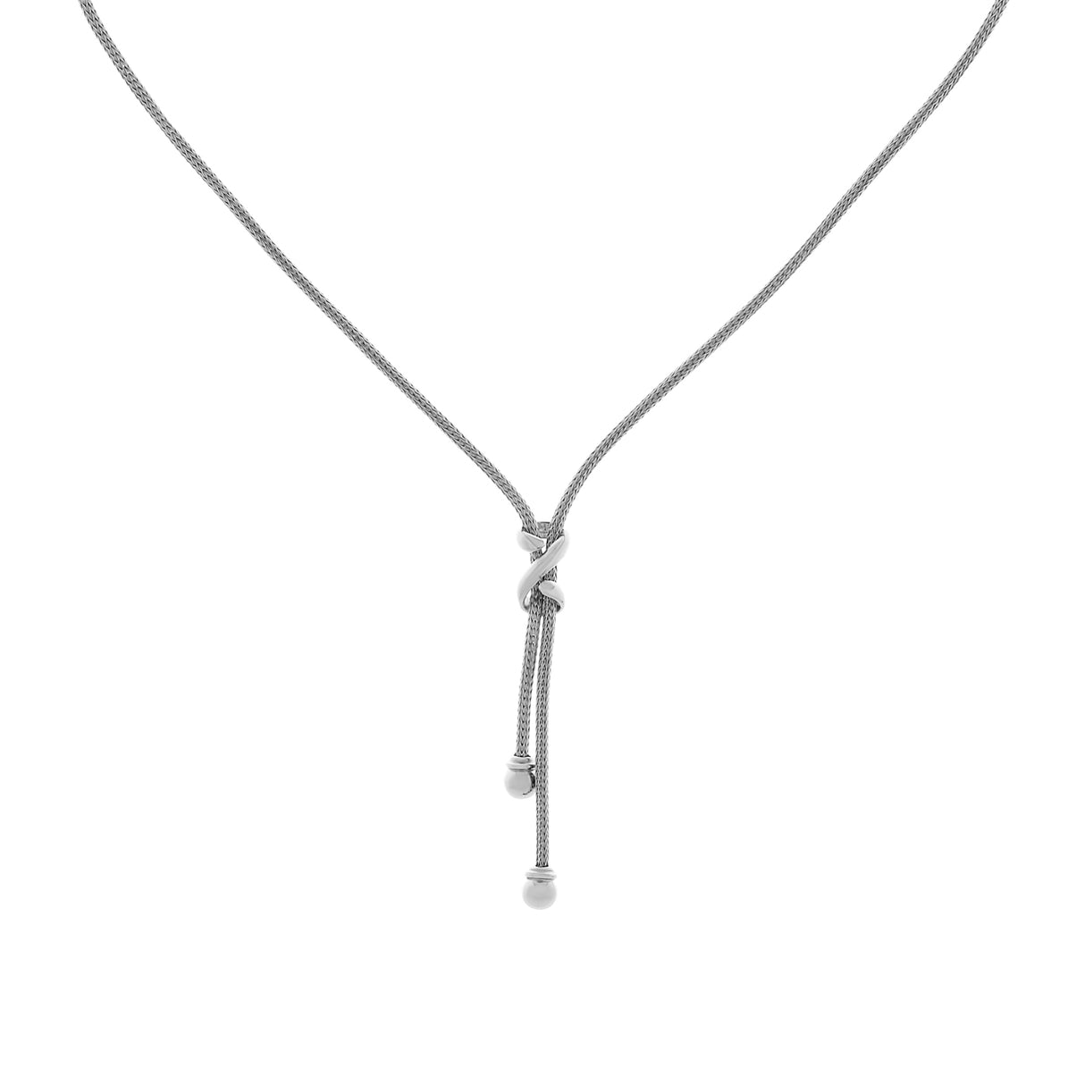 18K White Gold Woven Mesh Knot Necklace Fine Jewellery Modaselle